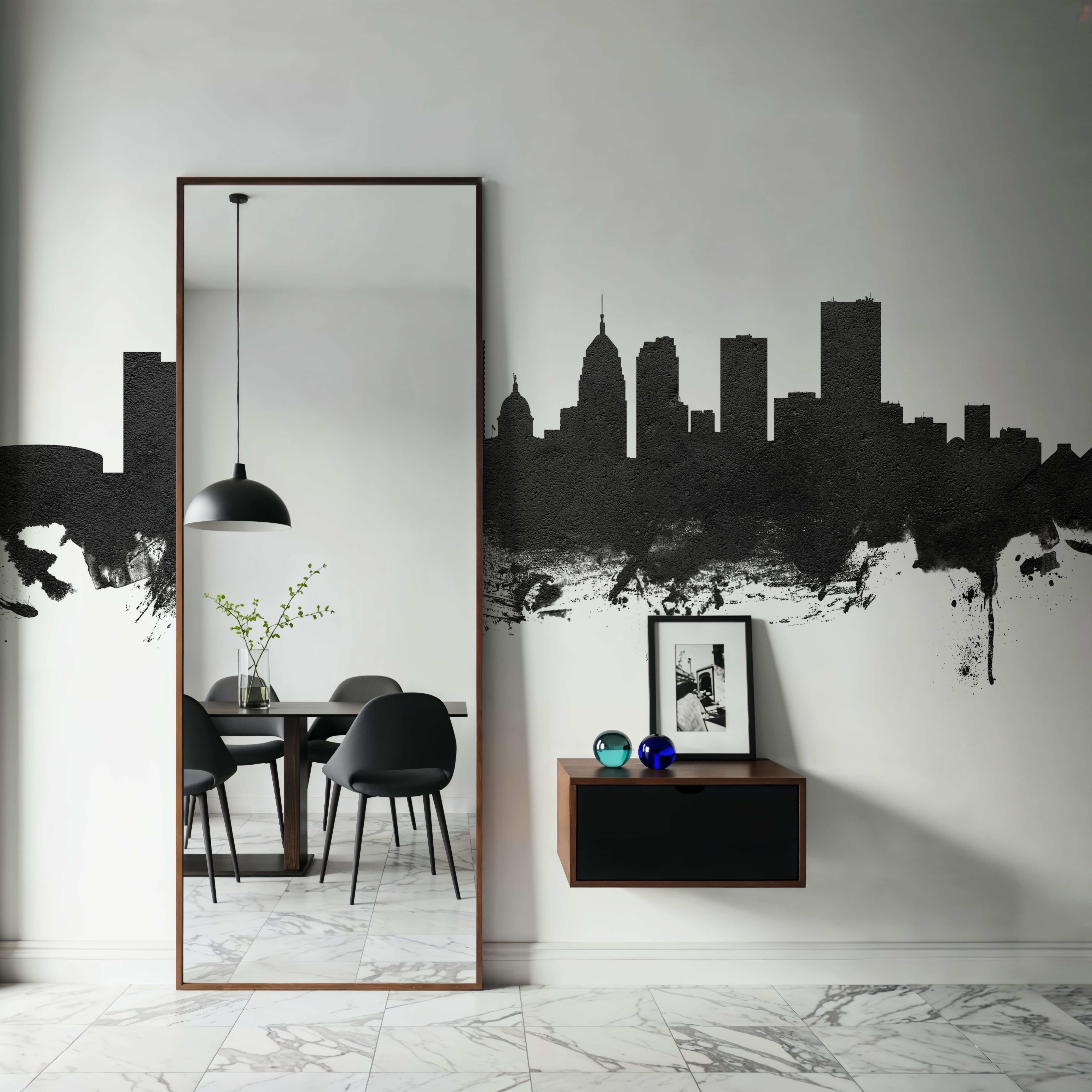 Oklahoma City Skyline Black & White