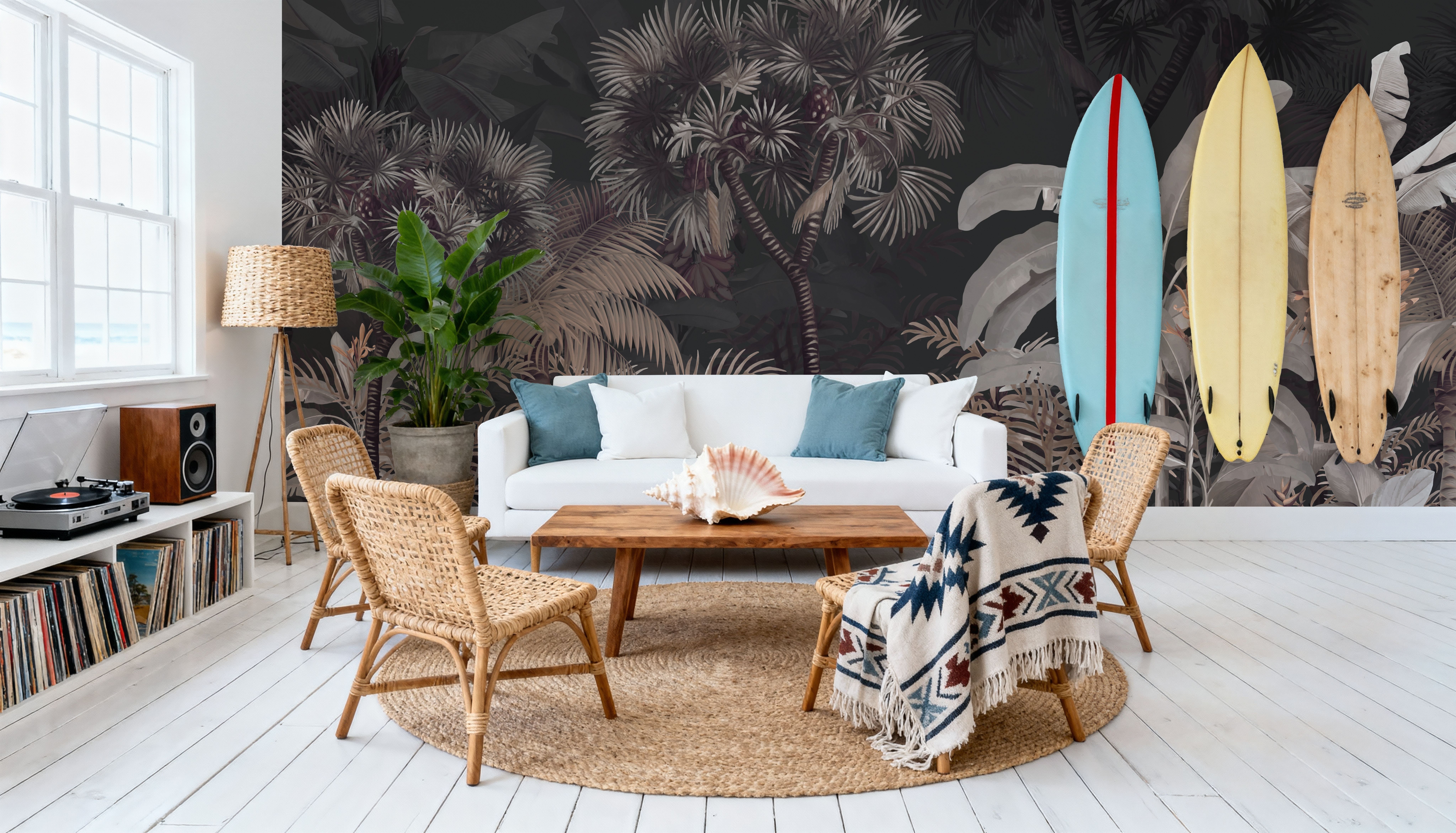 Tropical Forest Strolls Dark Gray