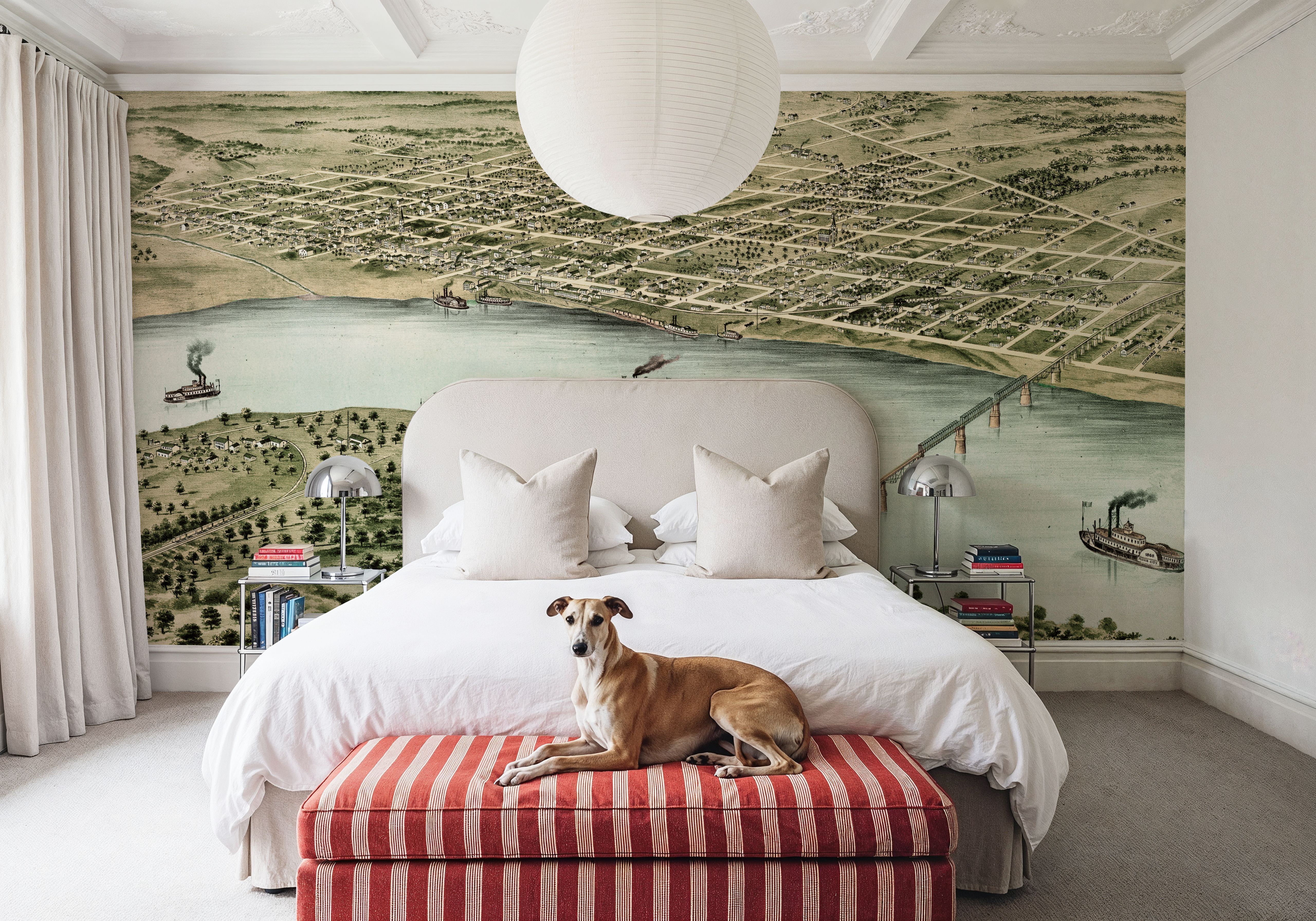 Old Aerial View of Saint Charles, Missouri, 1869