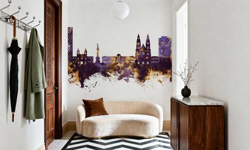 Quito Ecuador Skyline Purple & Gold