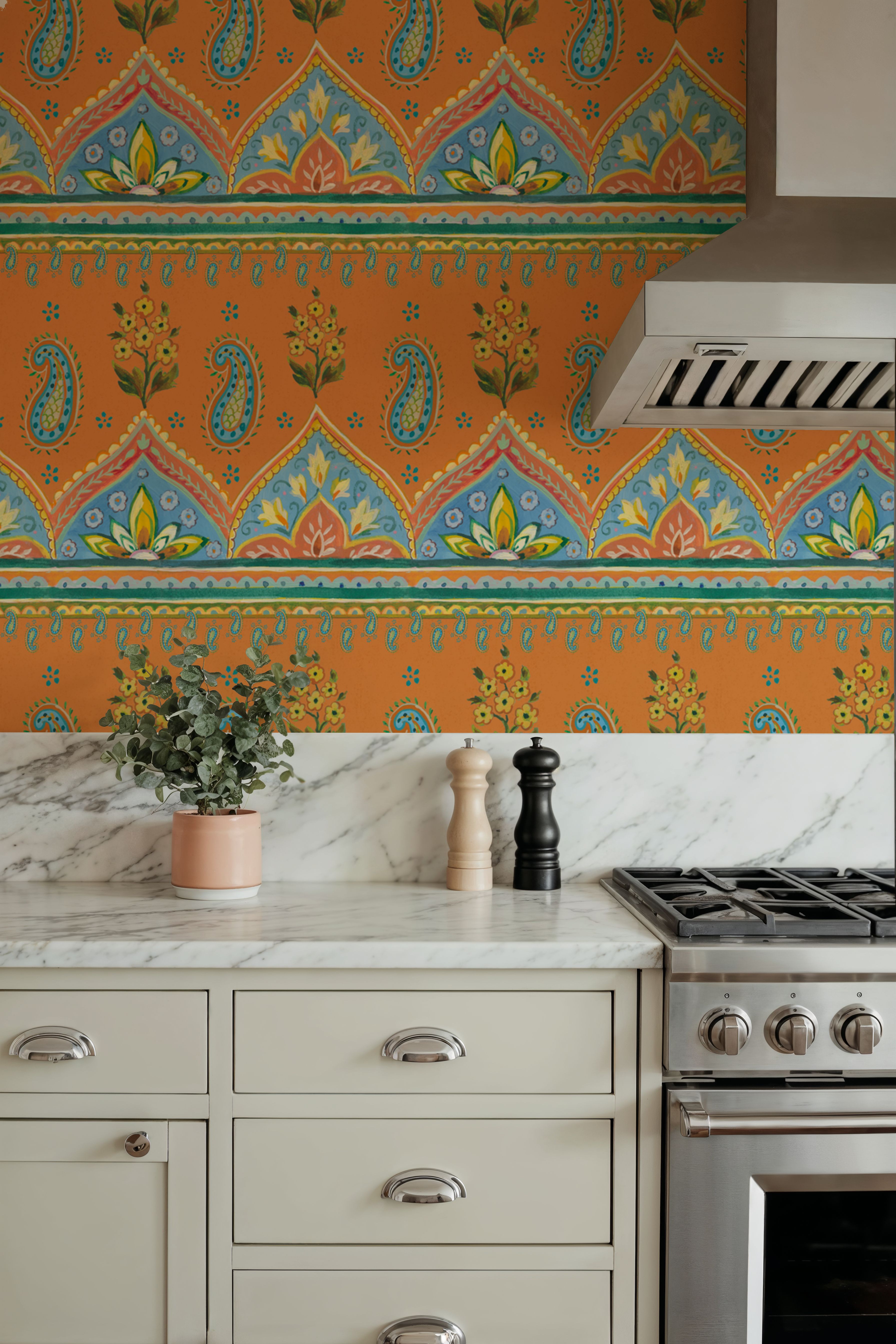 Floral Paisley Orange