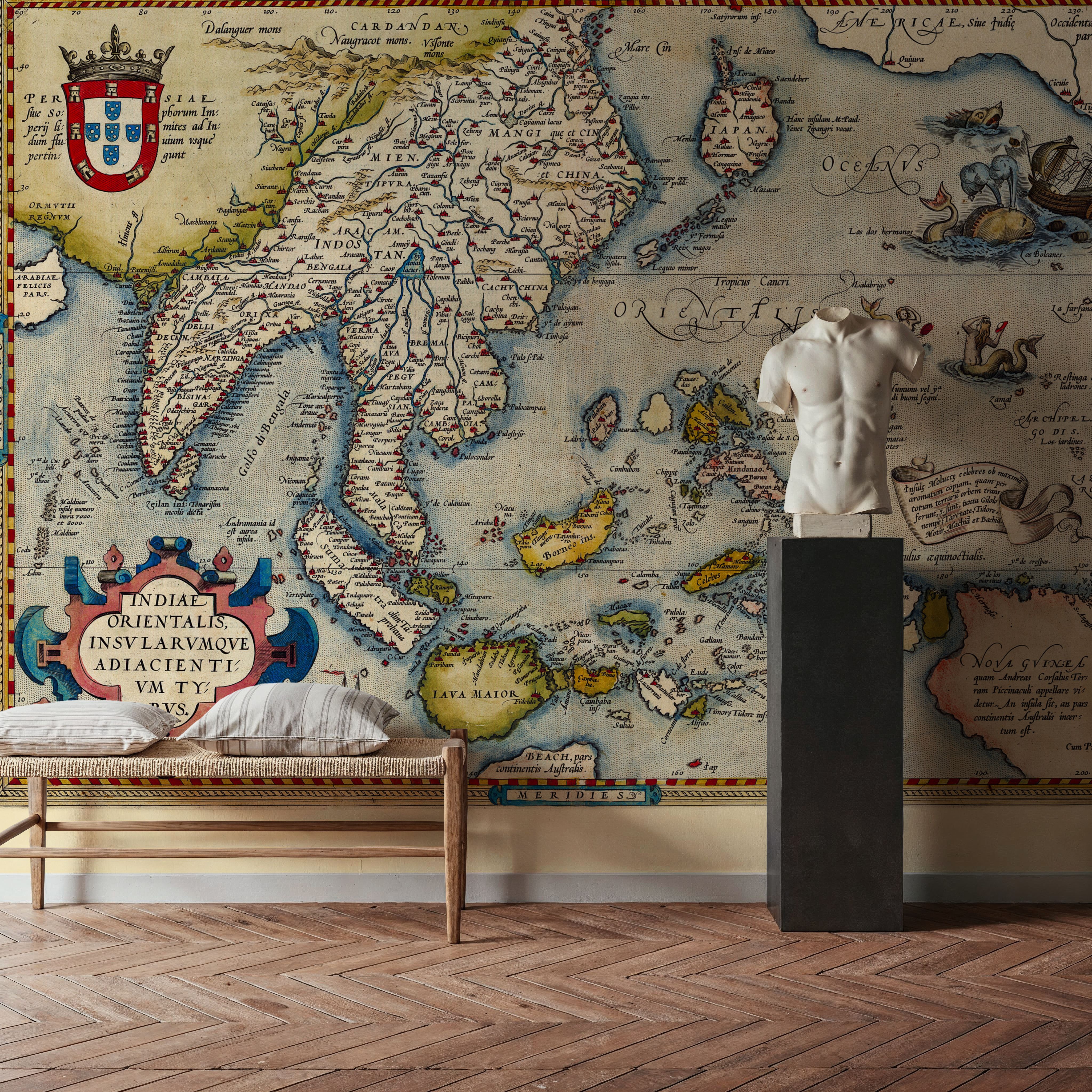 Old Map of Southeast Asia, 1570