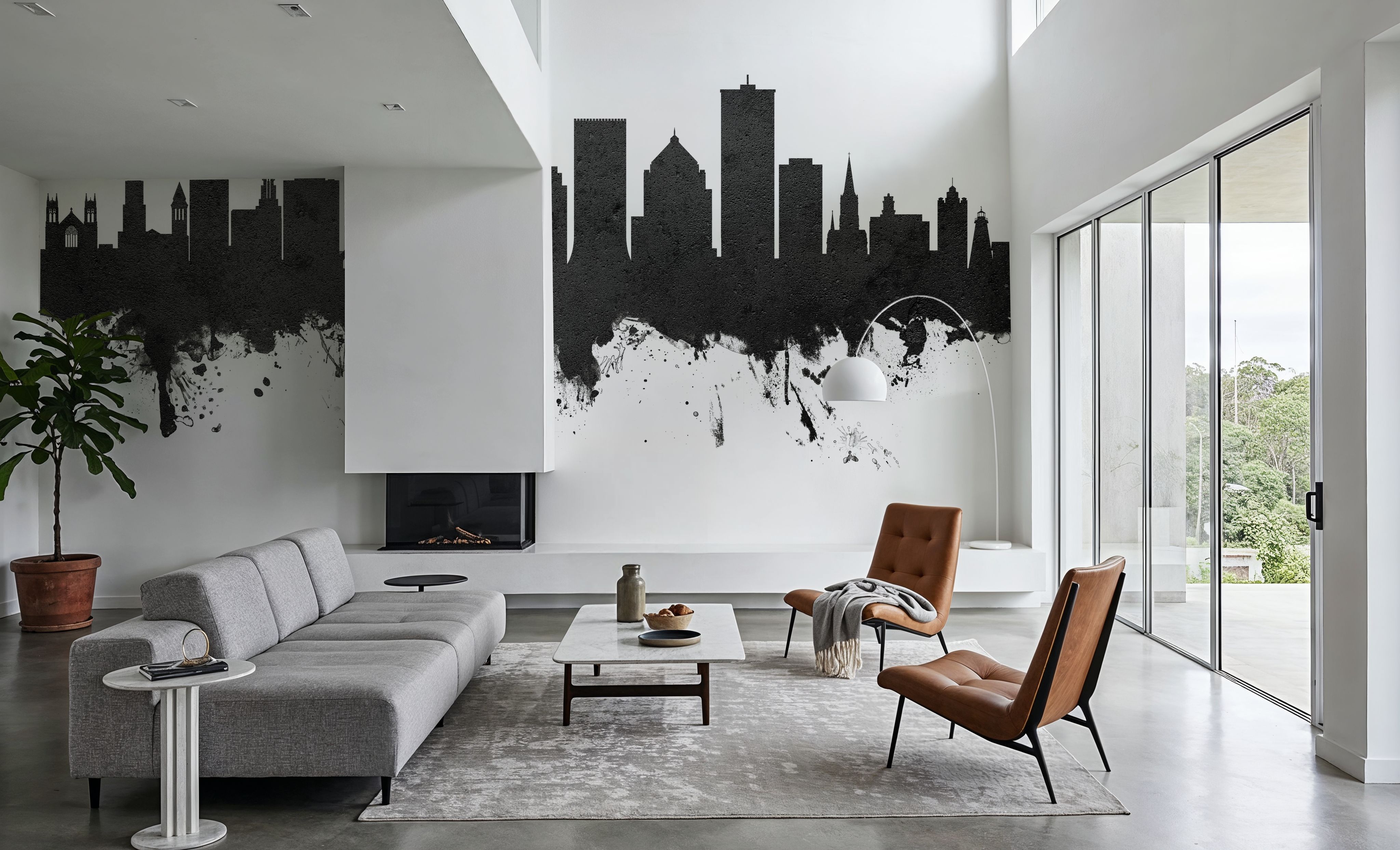 Rochester New York Skyline Black & White