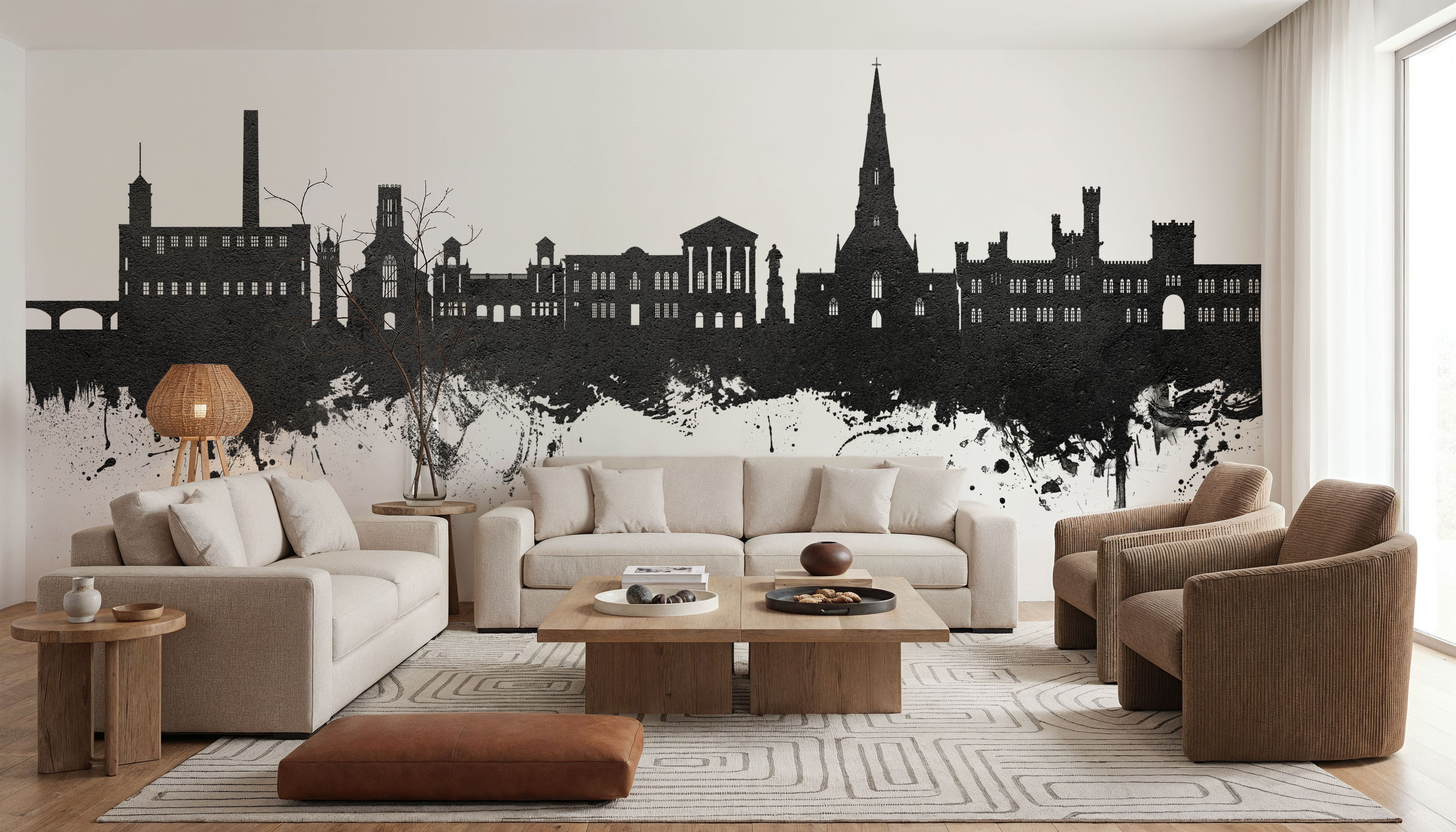 Bury England Skyline Black & White