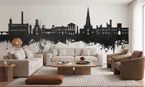 Bury England Skyline Black & White