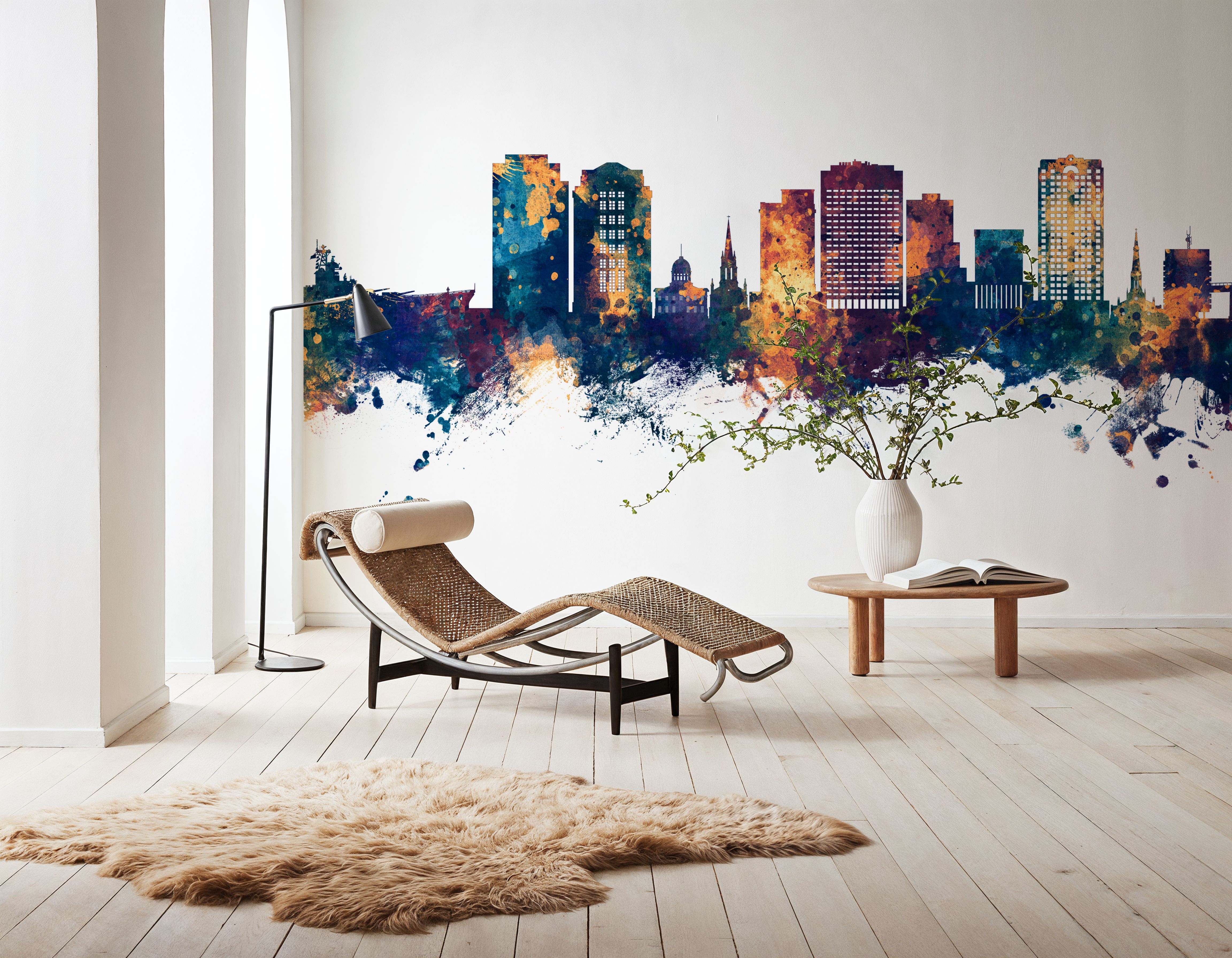 Norfolk Virginia Skyline Blue & Bronze