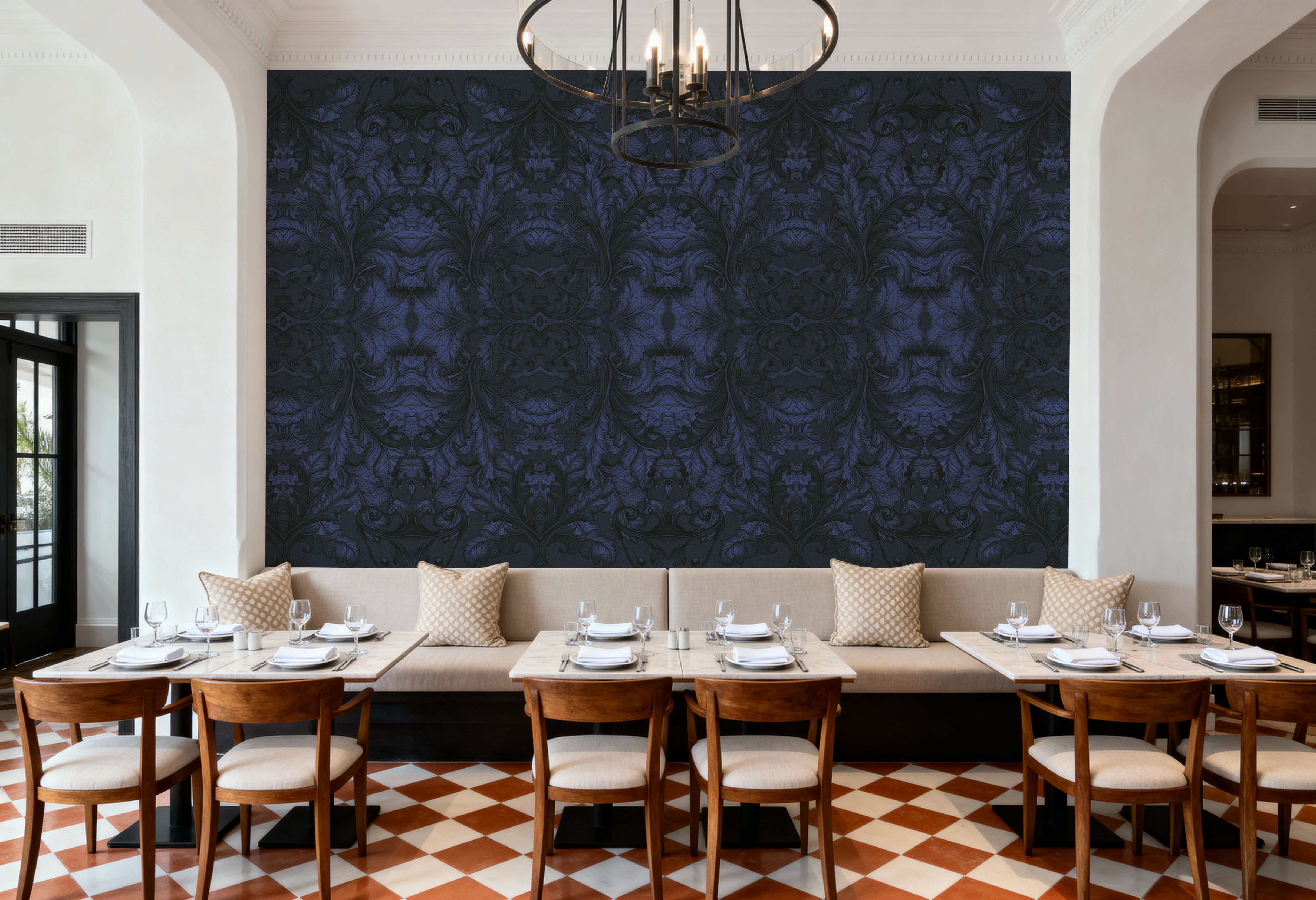 Royal Hall Blue wallpaper mural 100% PVC-free and non-toxic
