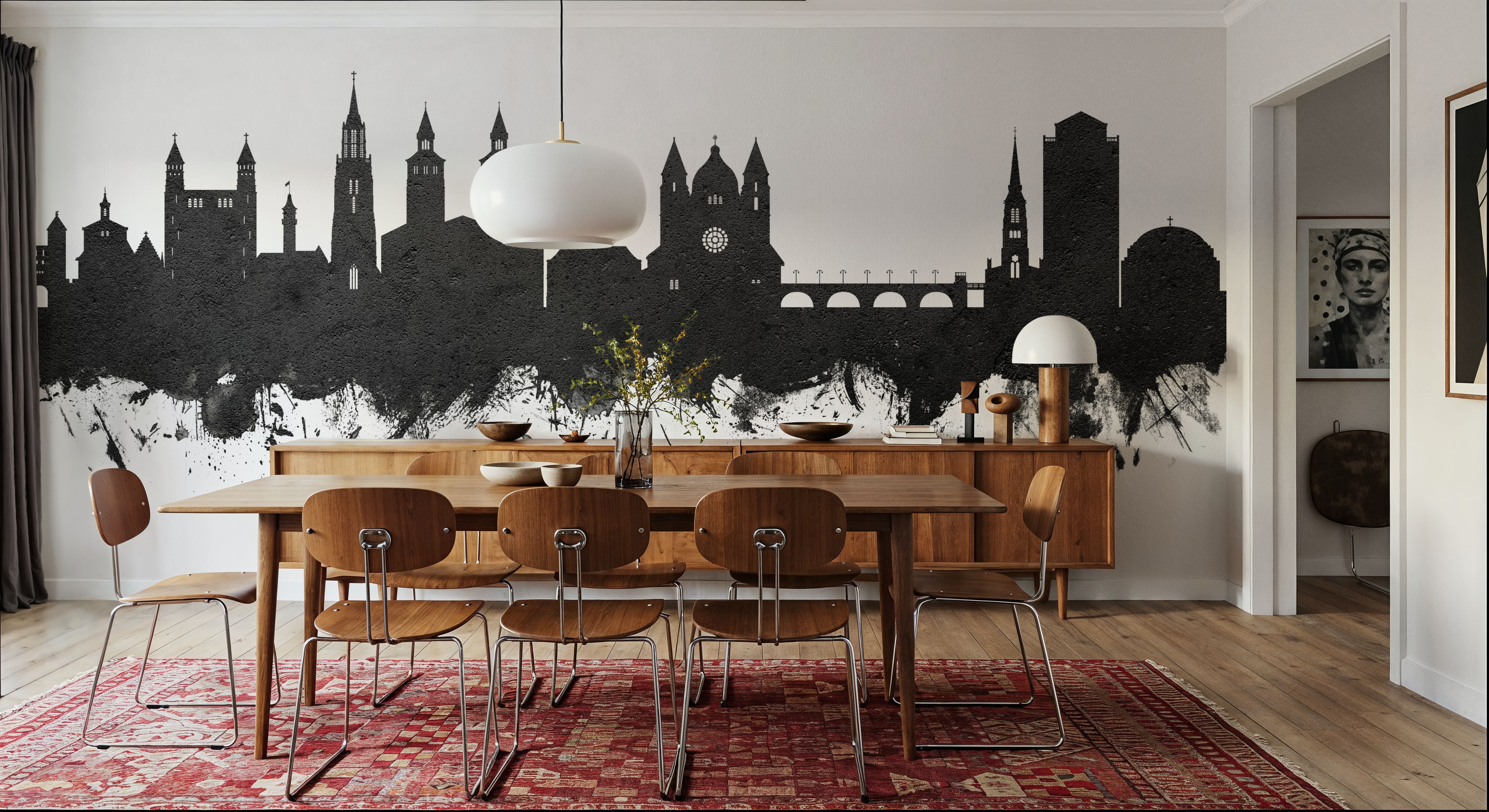 Maastricht The Netherlands Skyline Black & White