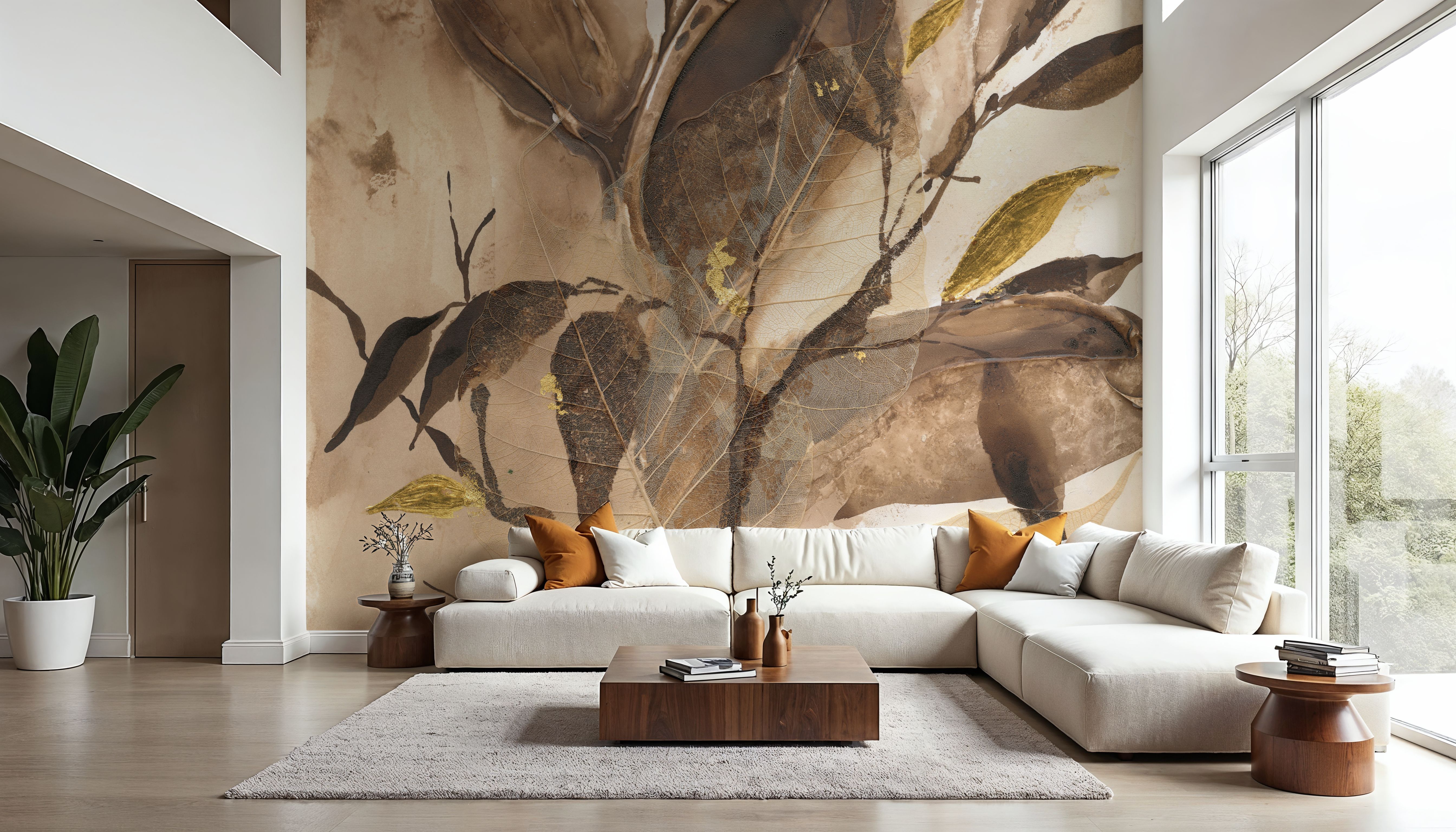 Gilded Leaf Collage I