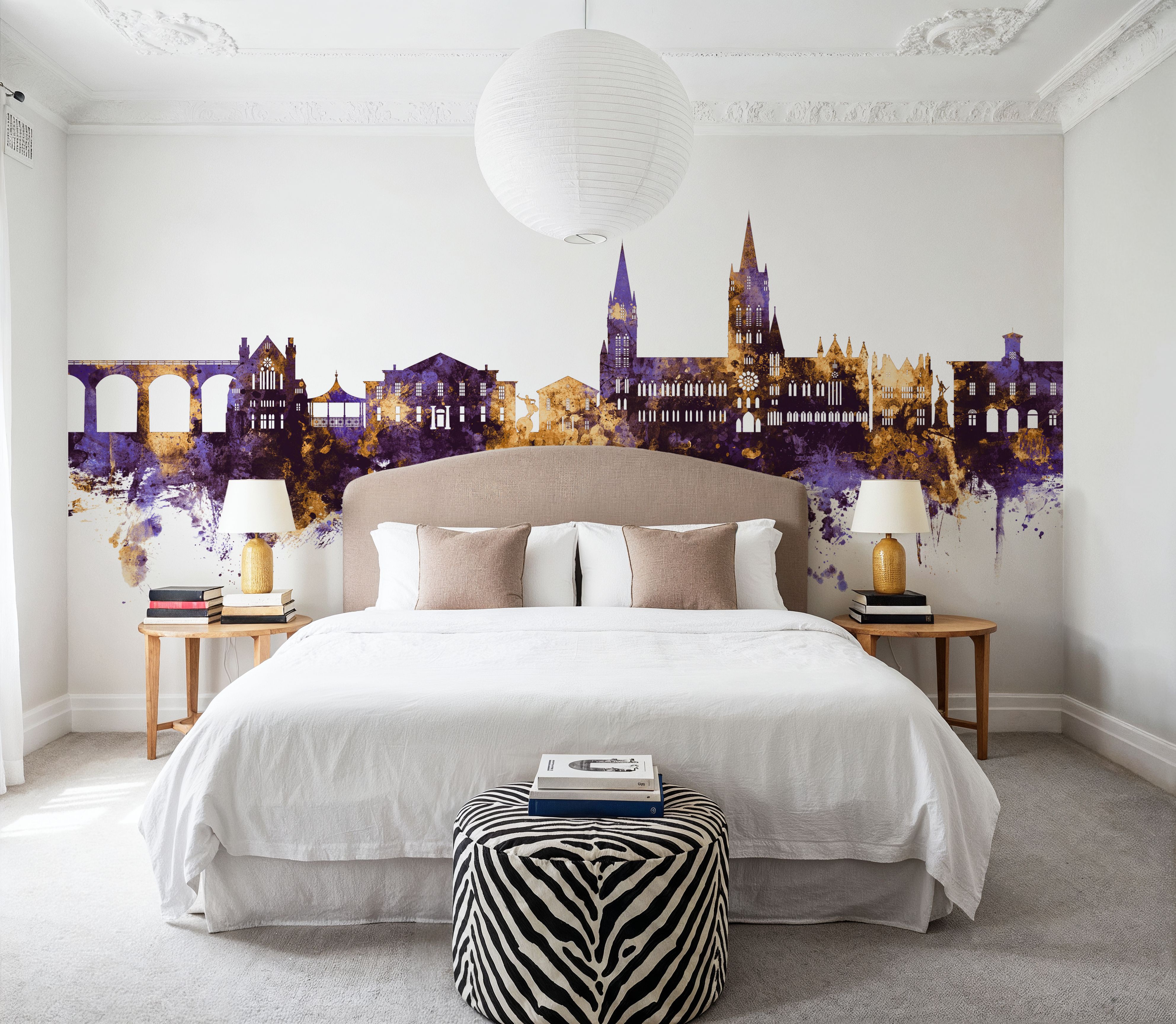 Truro England Skyline Purple & Gold