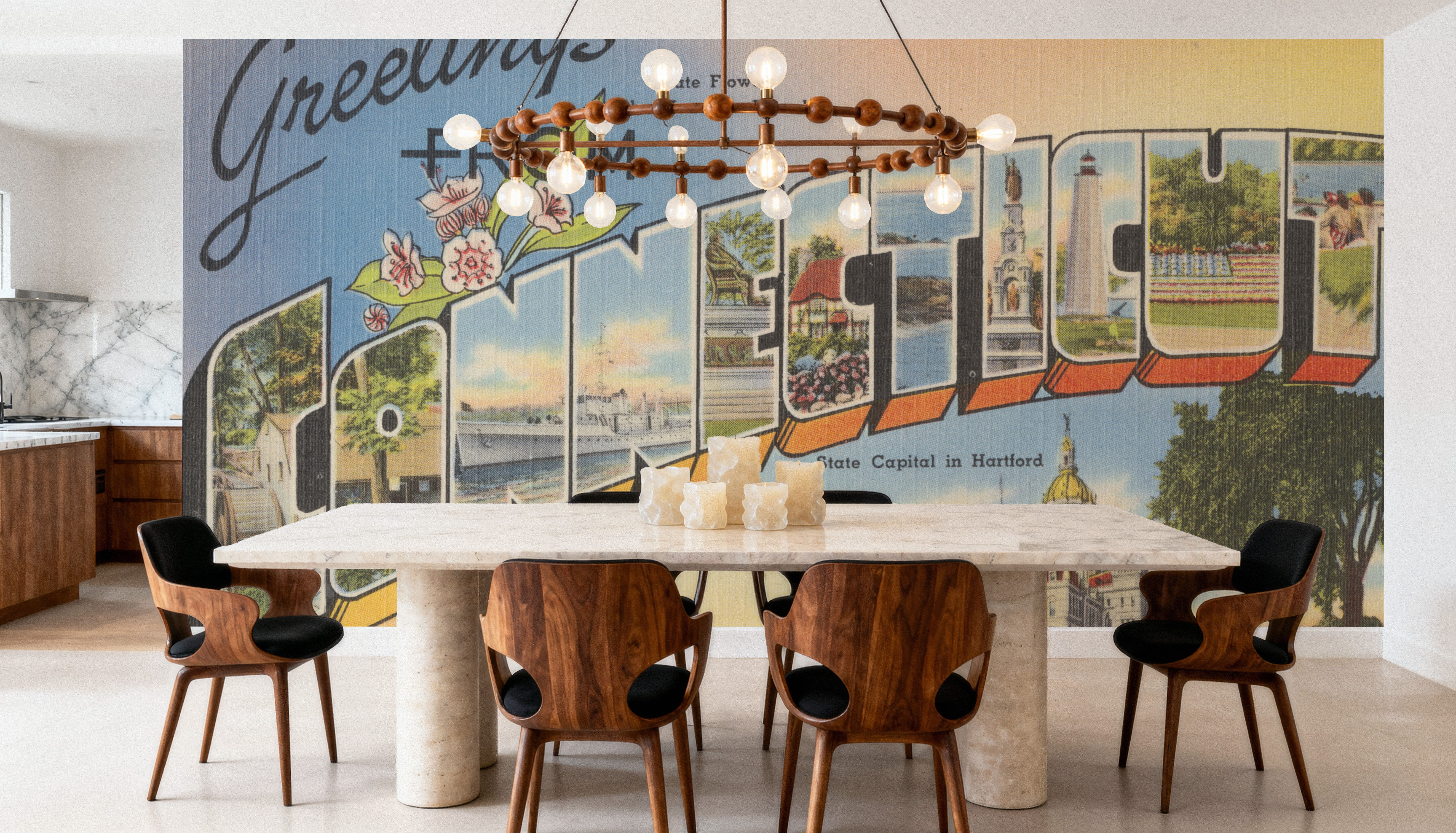 Greetings from Connecticut - Screenprint Postcard