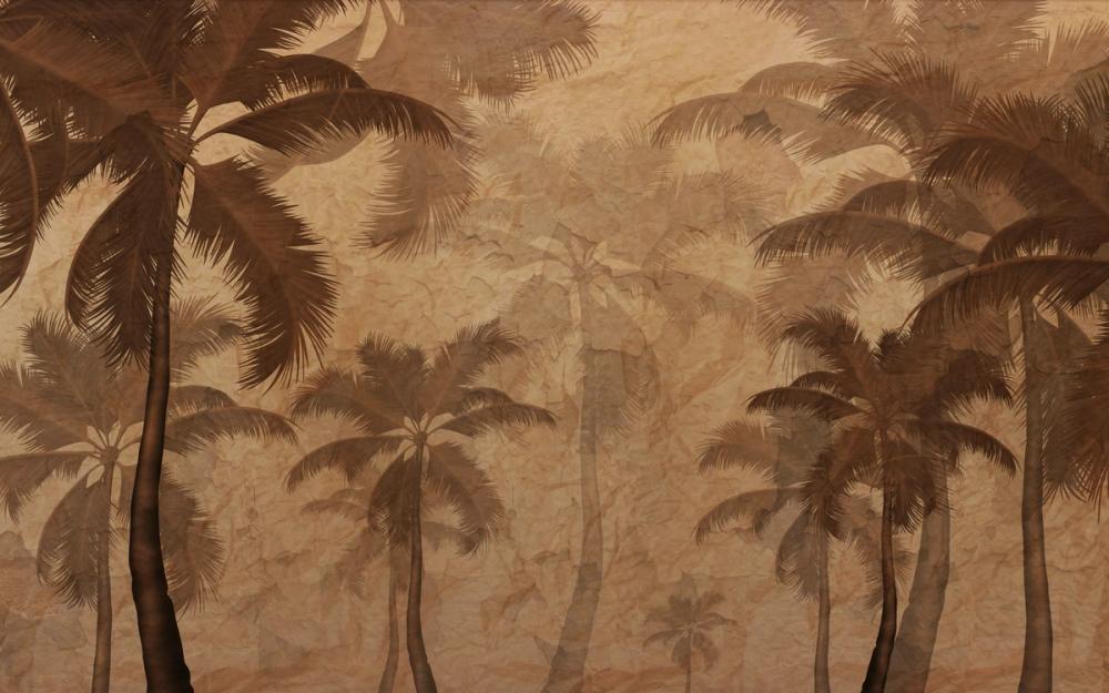 Sepia Palm Trees