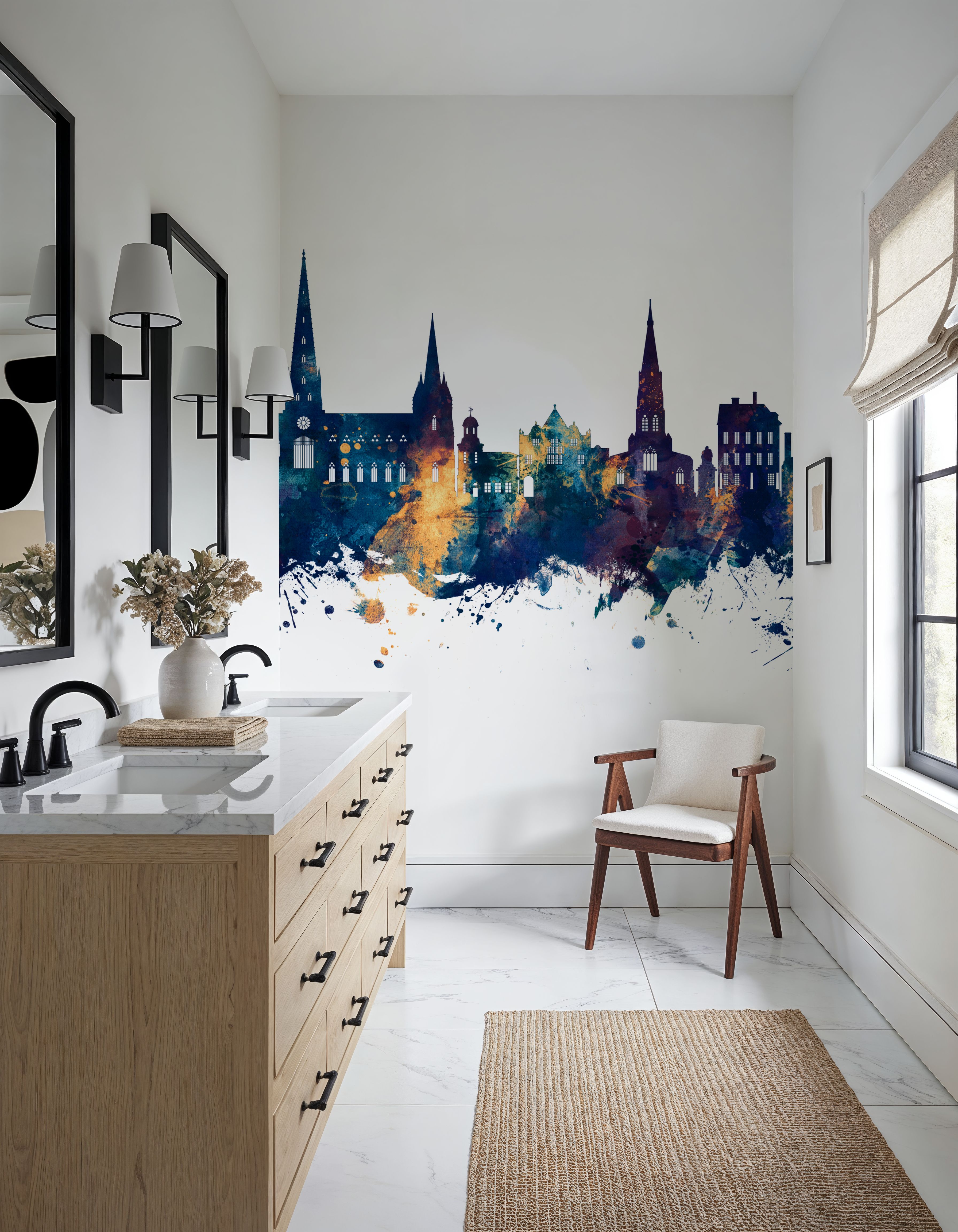 Lichfield England Skyline Blue & Bronze