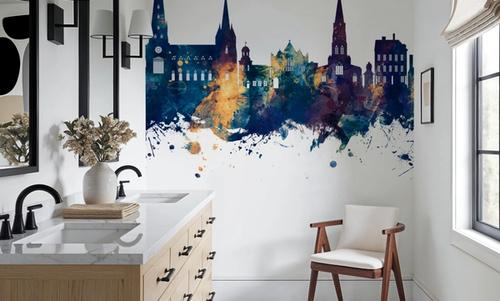Lichfield England Skyline Blue & Bronze