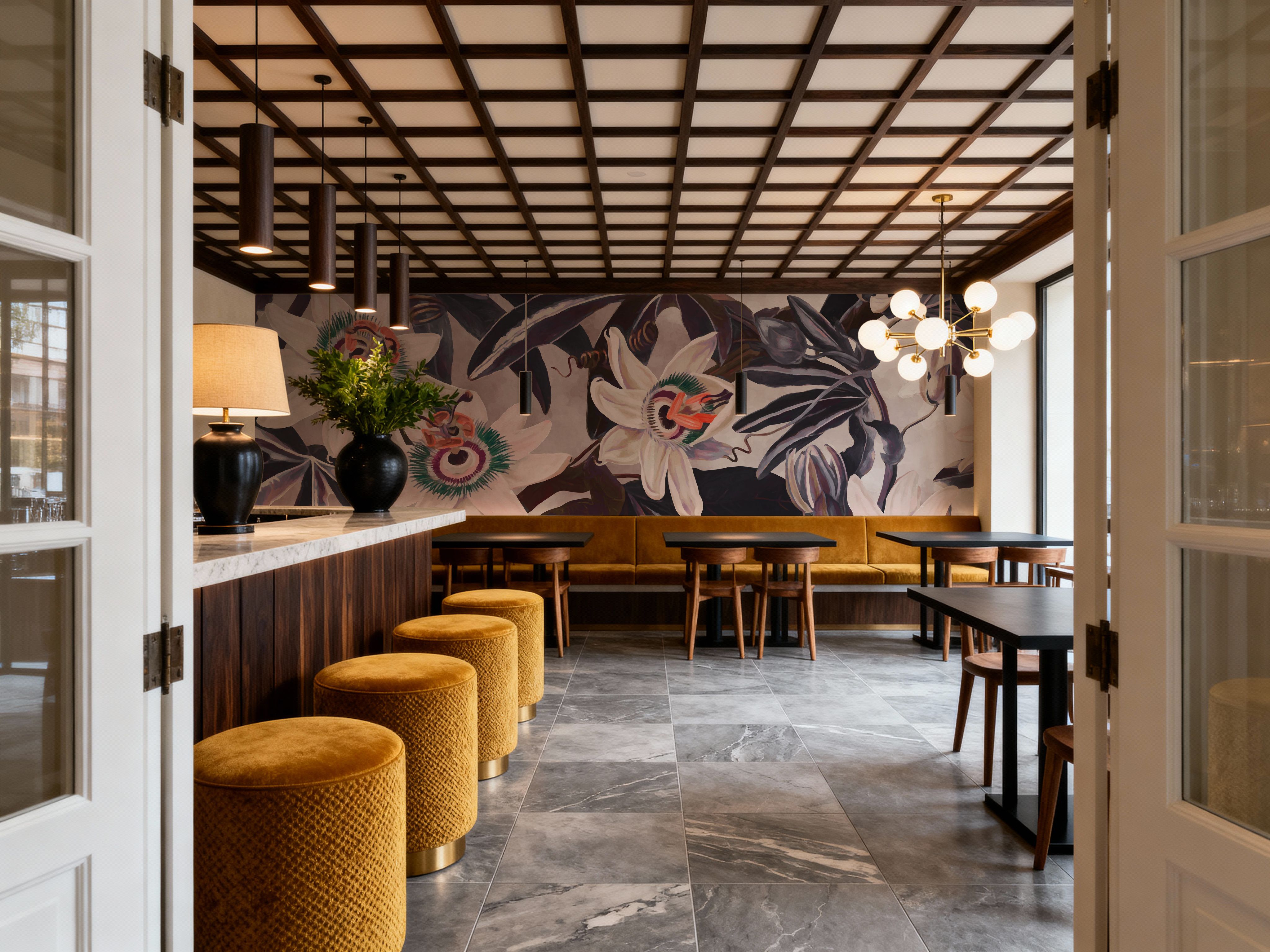 White Passiflora Reddish Green