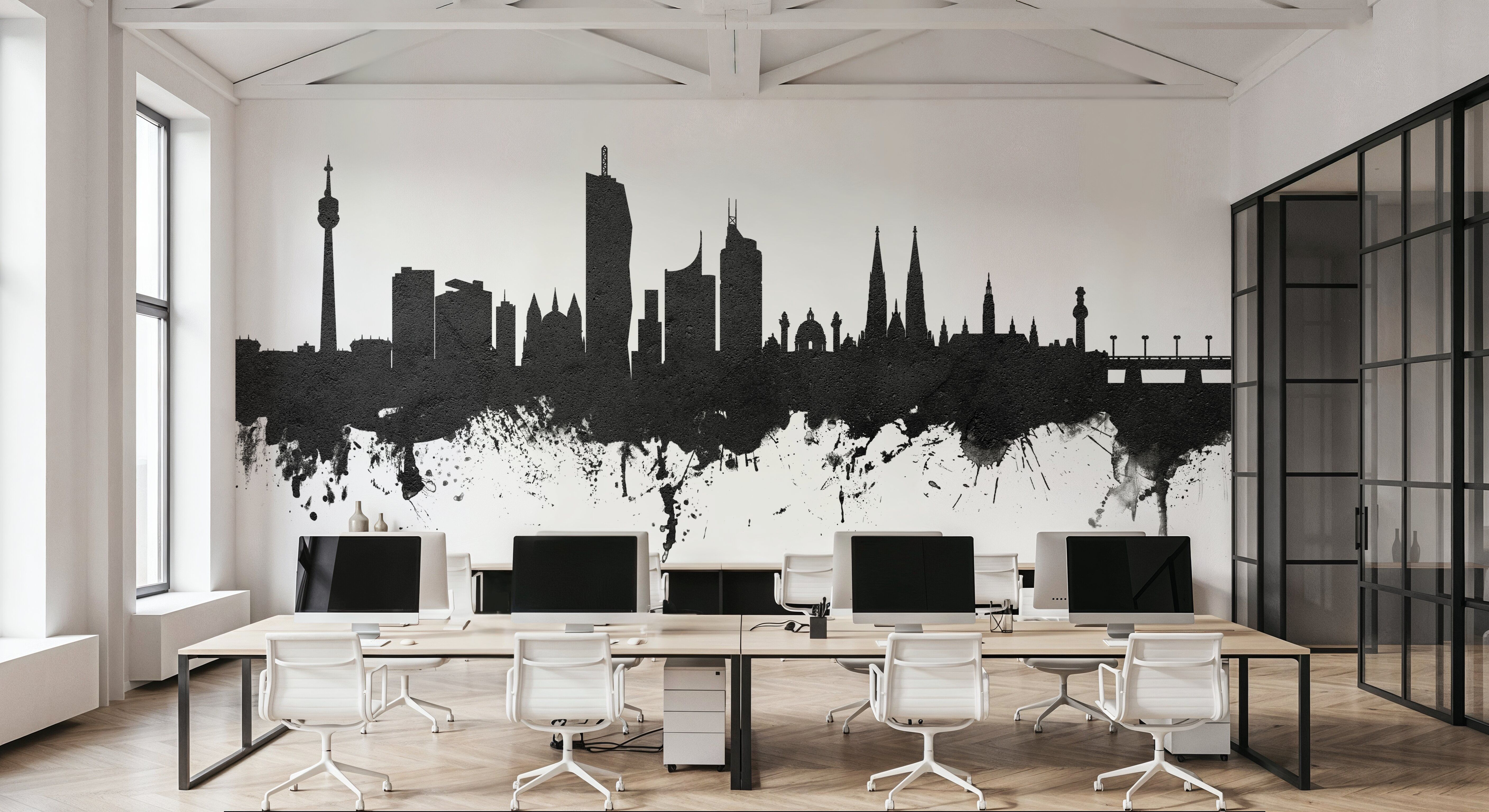 Vienna Austria Skyline Black & White