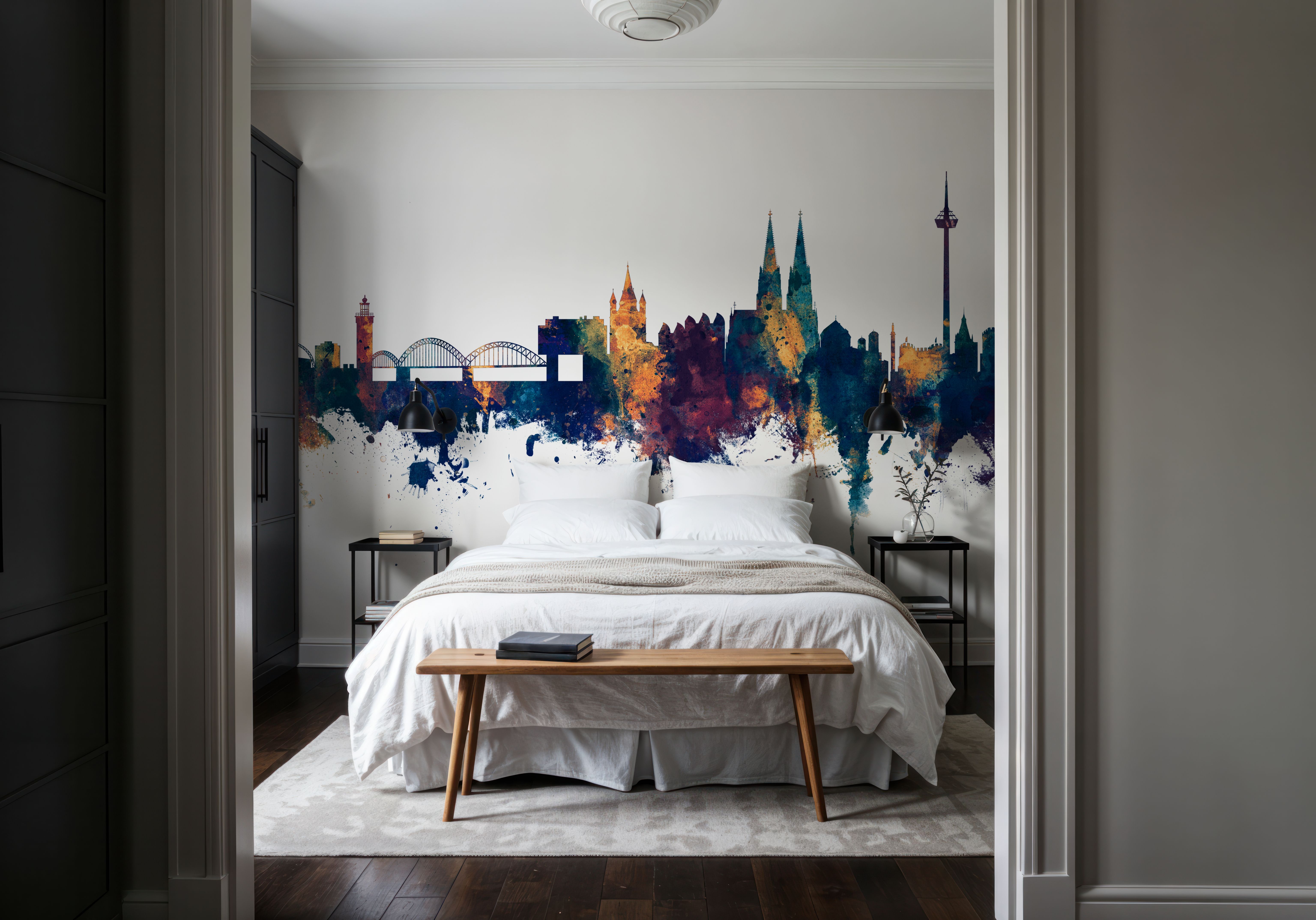 Cologne Germany Skyline Blue & Bronze