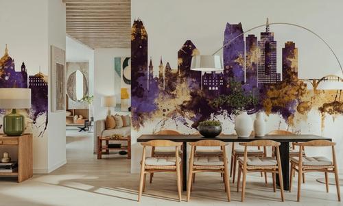 Saint Paul Minnesota Skyline Purple & Gold