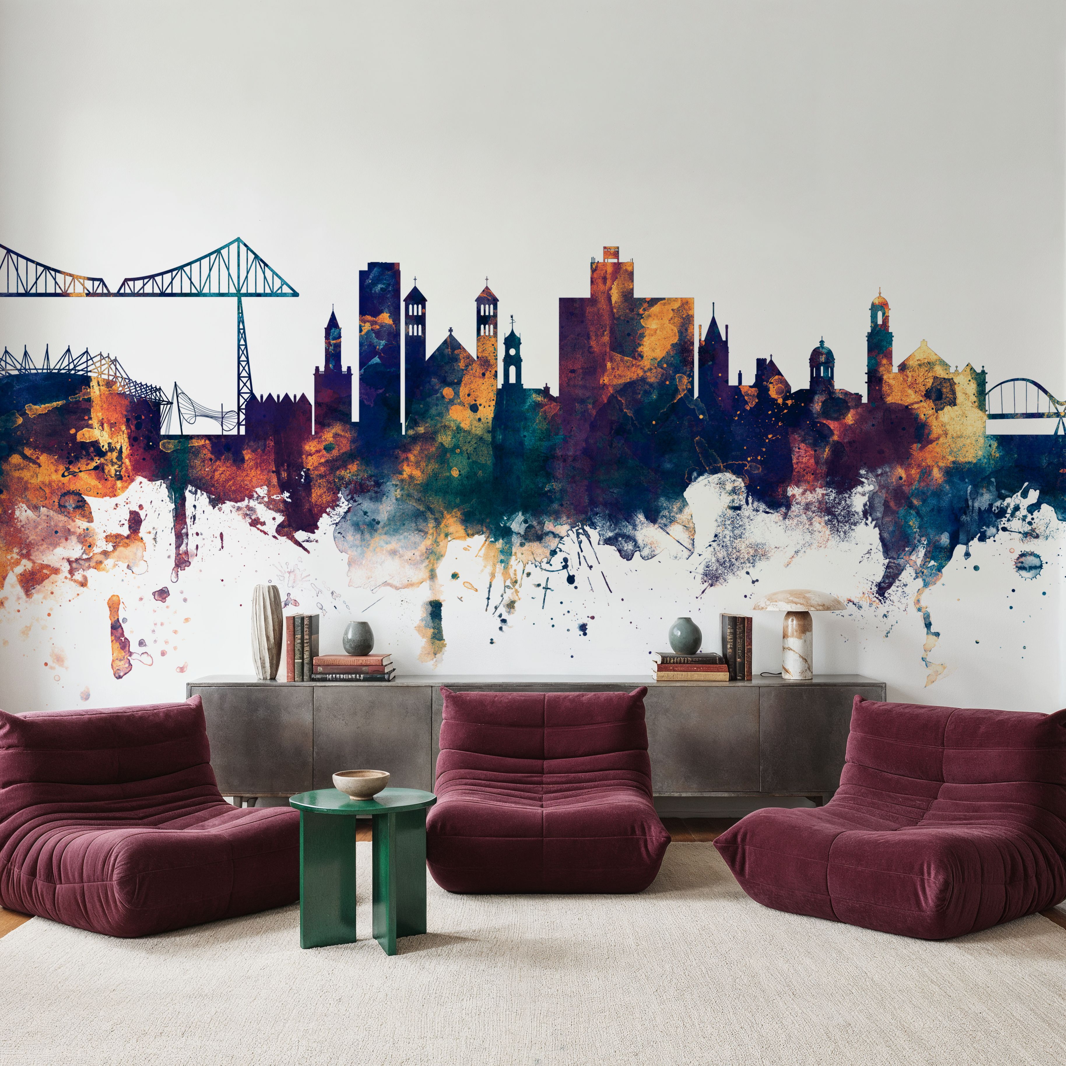 Middlesbrough England Skyline Blue & Bronze