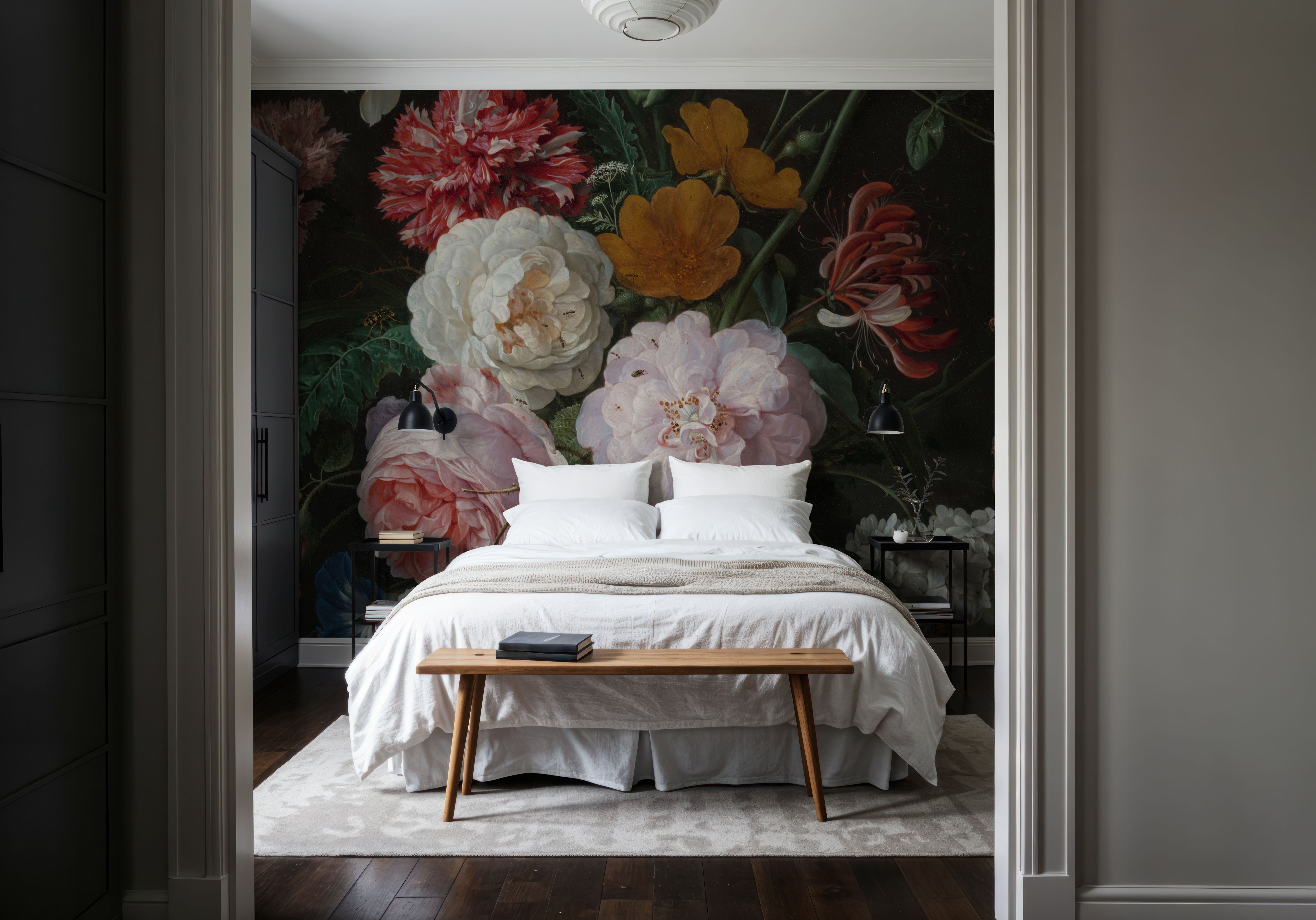 Still Life with Flowers in a Glass Vase, Tapet