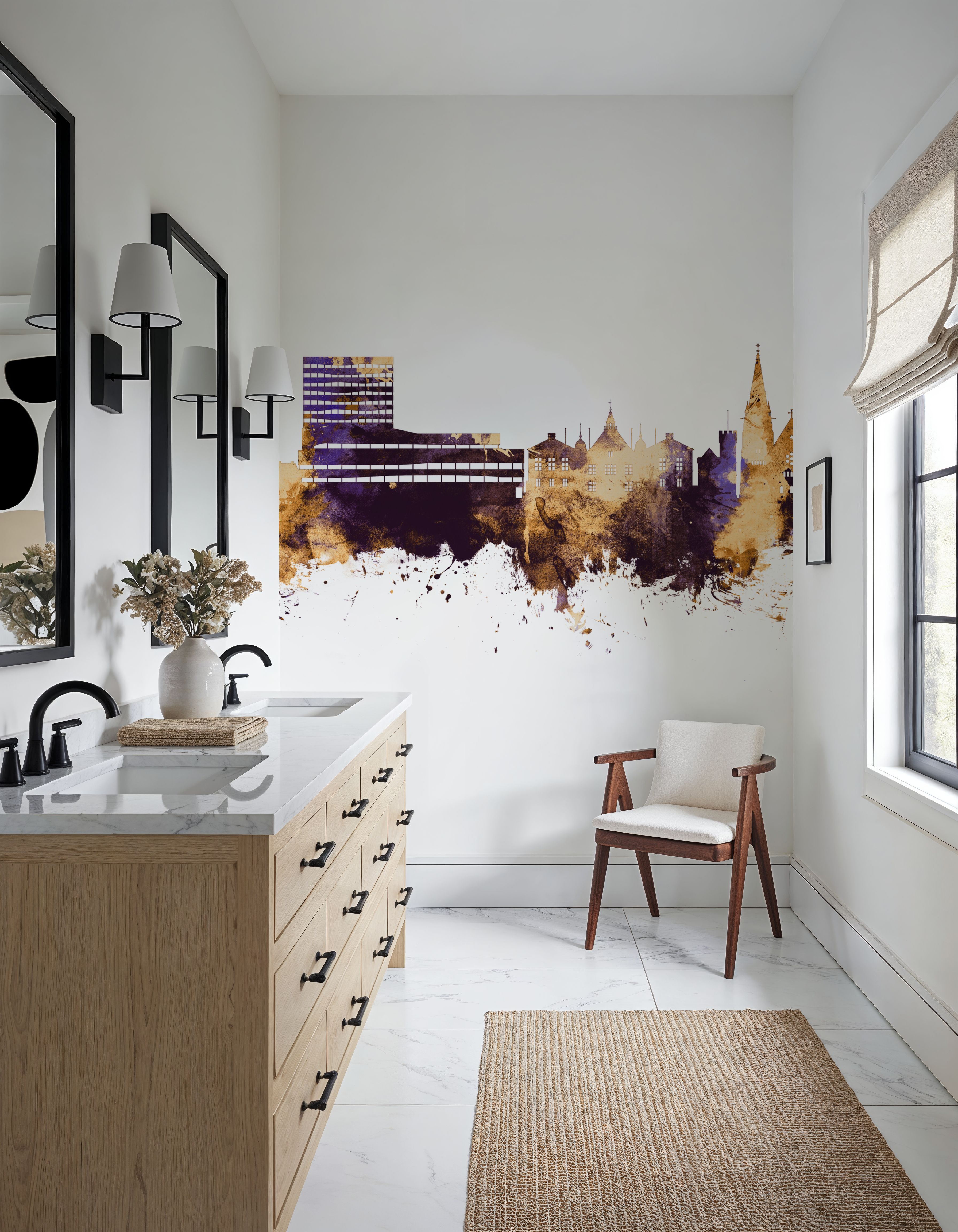 Umeå Skyline Purple & Gold