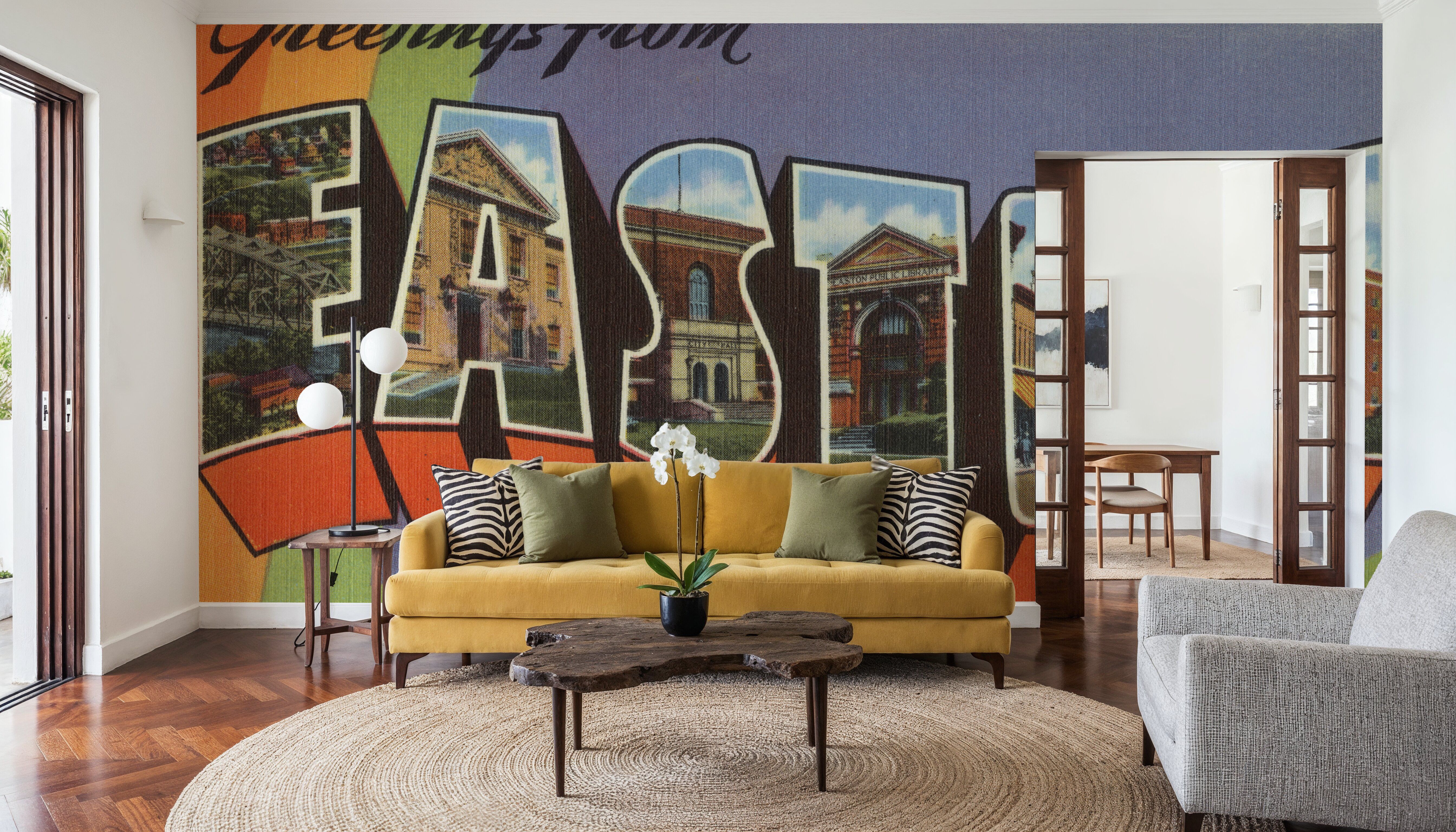 Greetings from Easton - Screenprint Postcard, Wallpaper