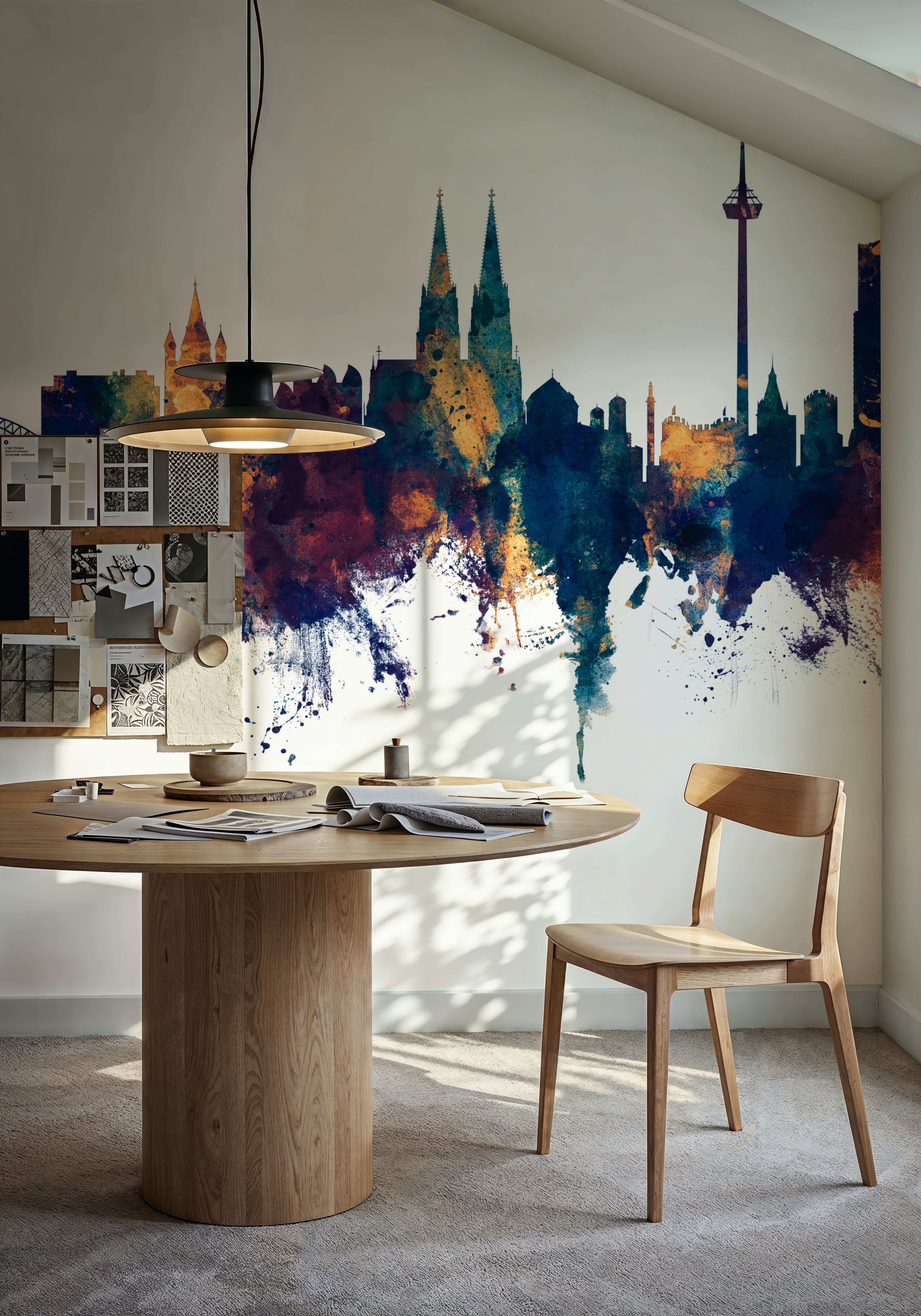 Cologne Germany Skyline Blue & Bronze