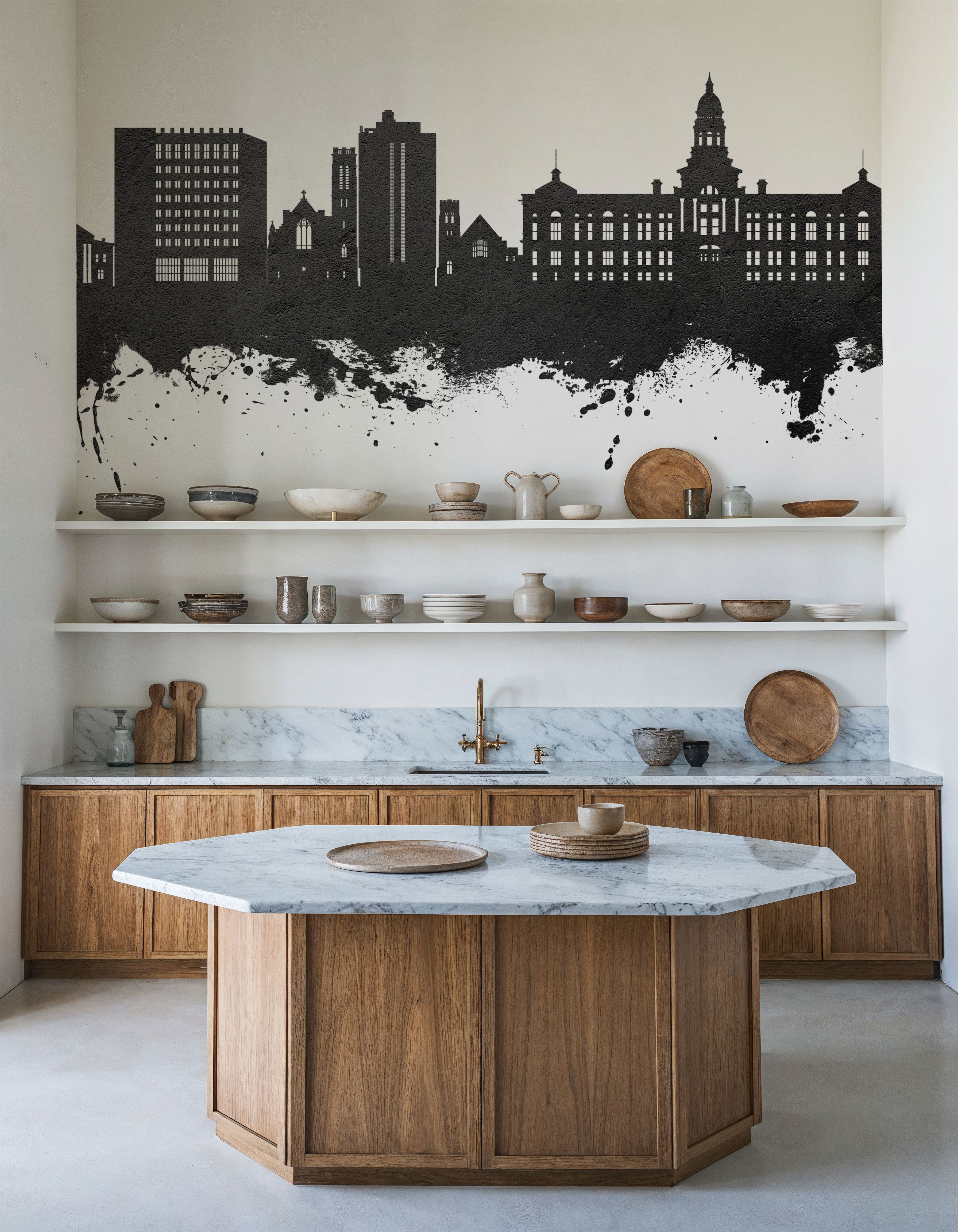 Cheyenne Wyoming Skyline Black & White