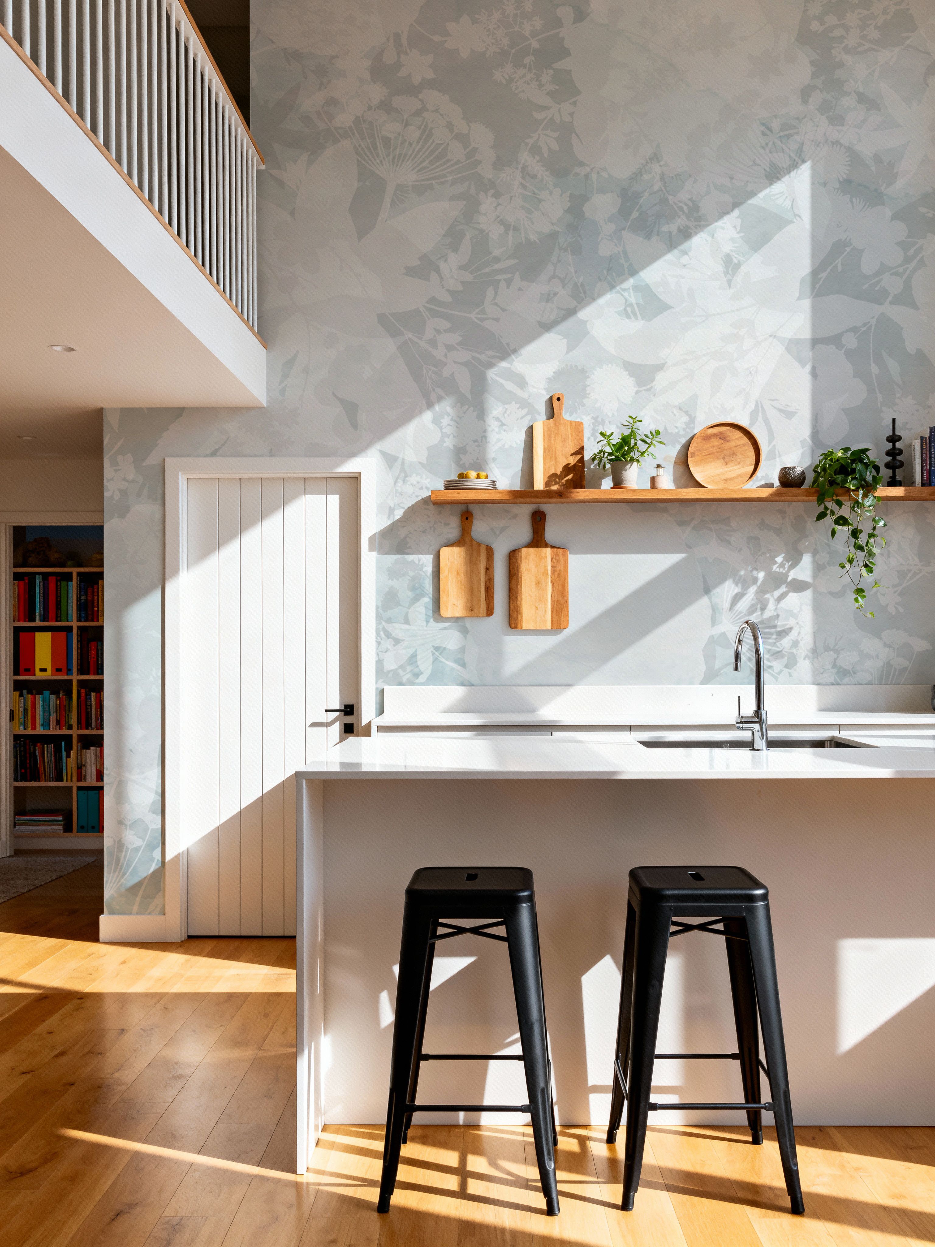 Flower Silhouette Blue