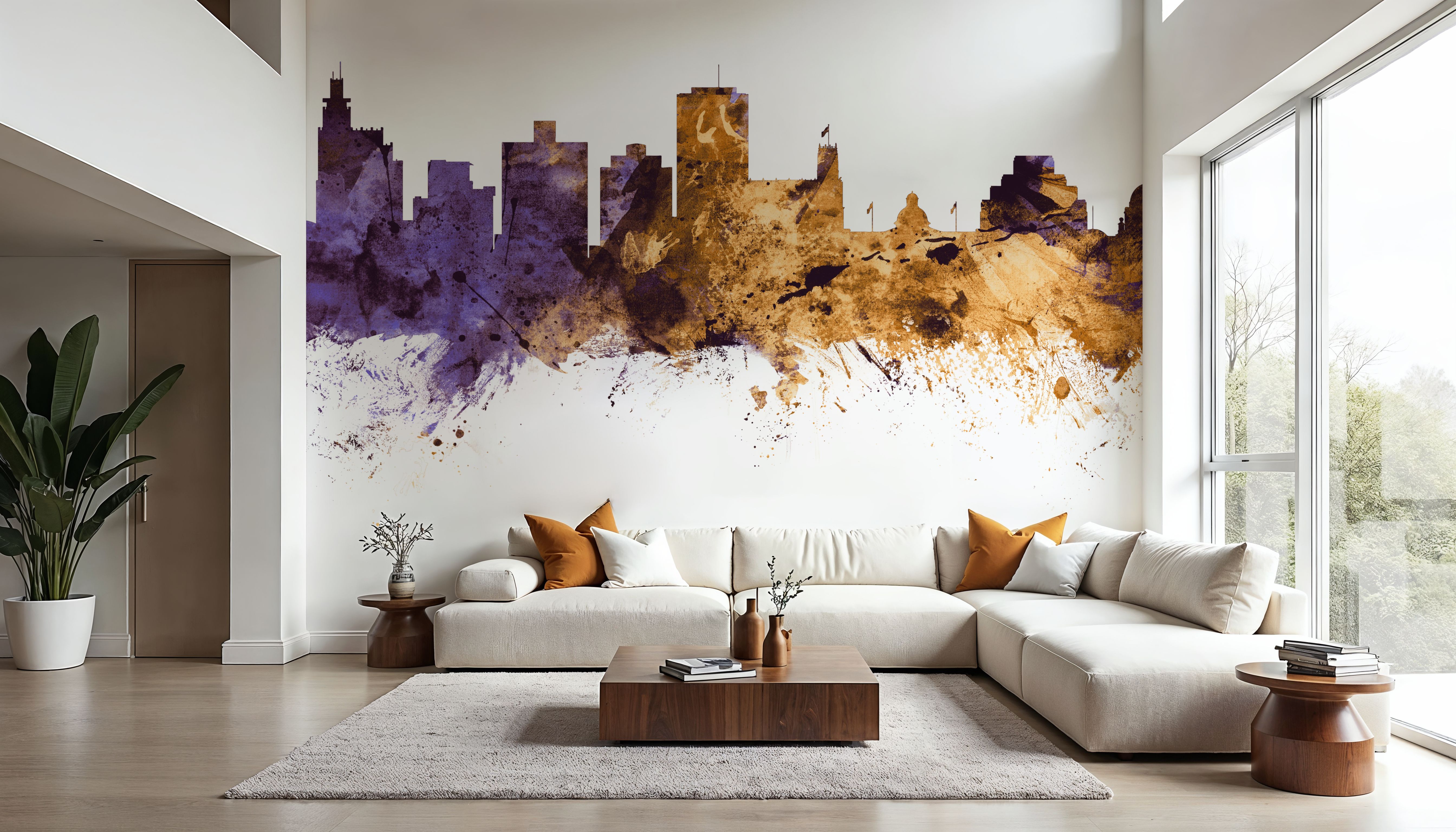 Jackson Mississippi Skyline Purple & Gold