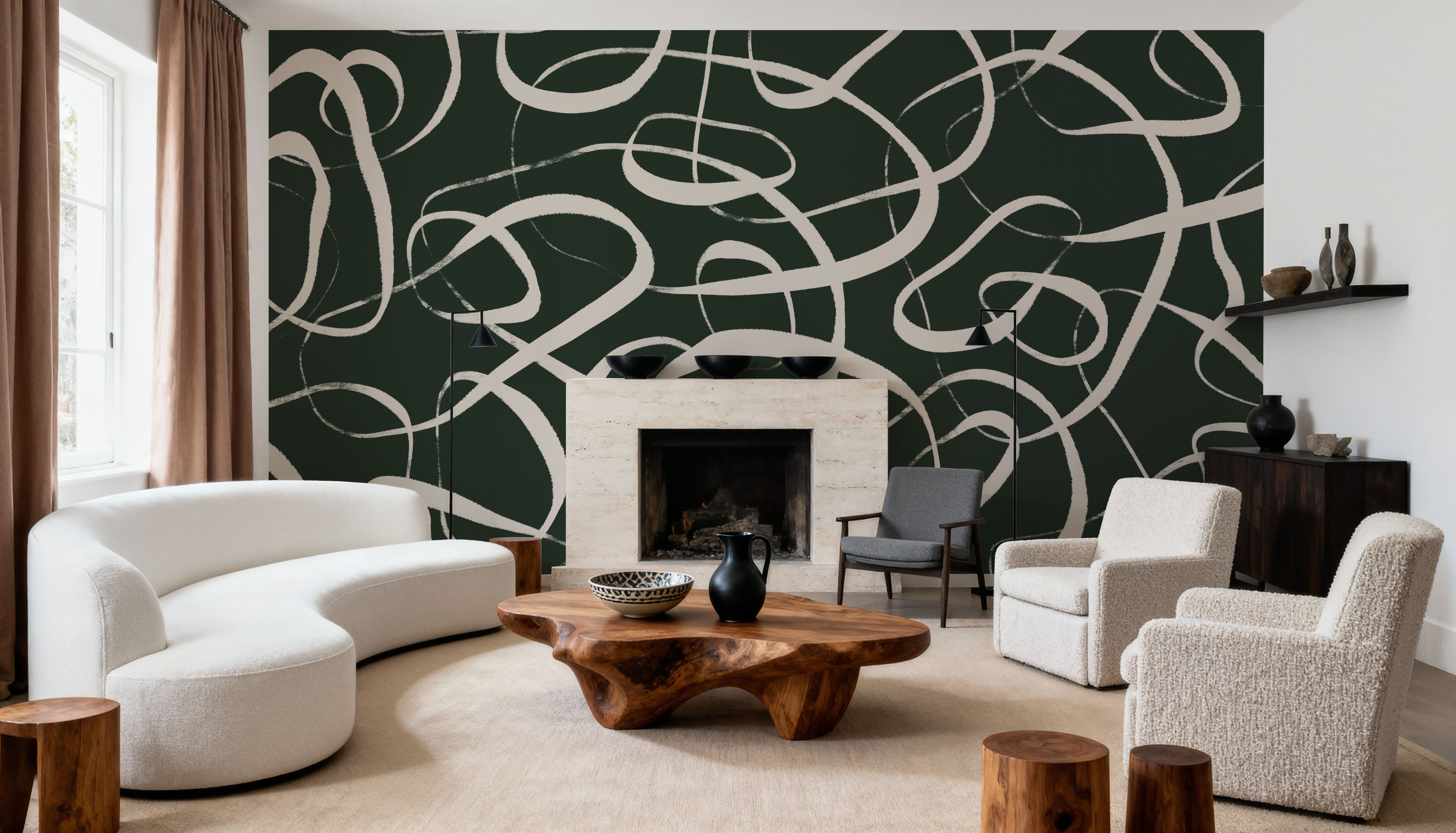 Beige Circles, Wallpaper