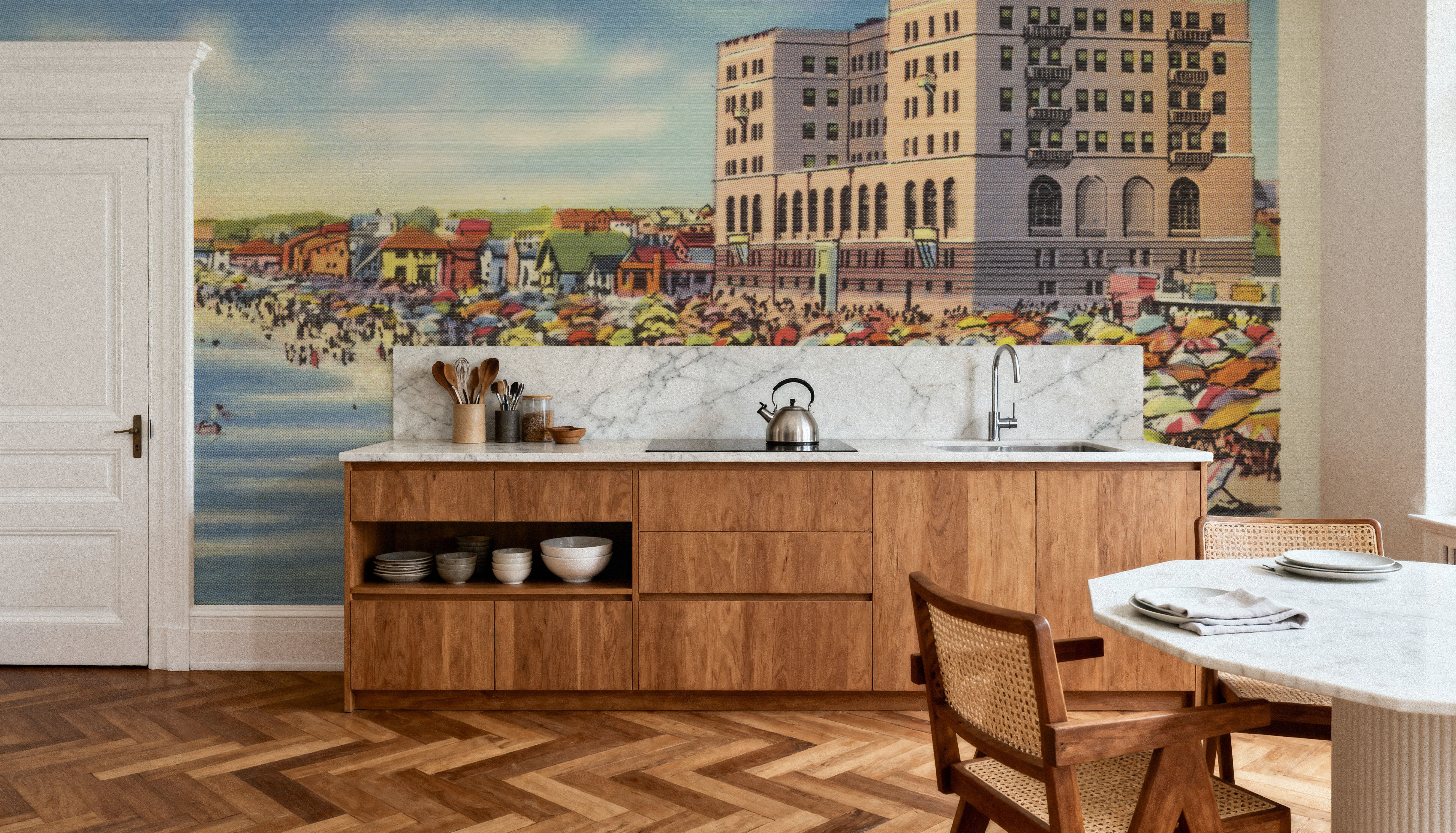 Greetings from Hermosa Biltmore Hotel - Screenprint Postcard