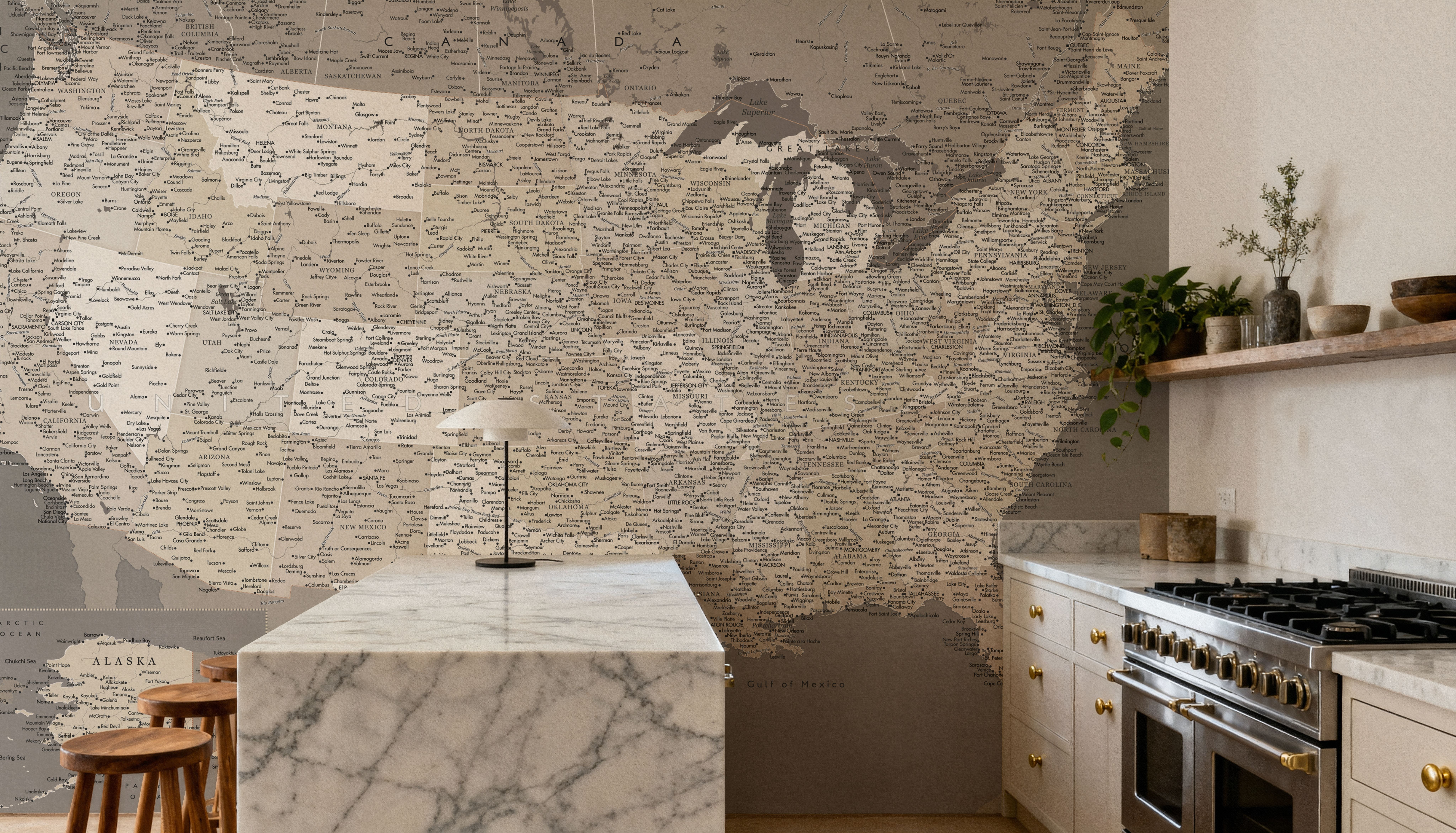 US Map Detailed - Earth