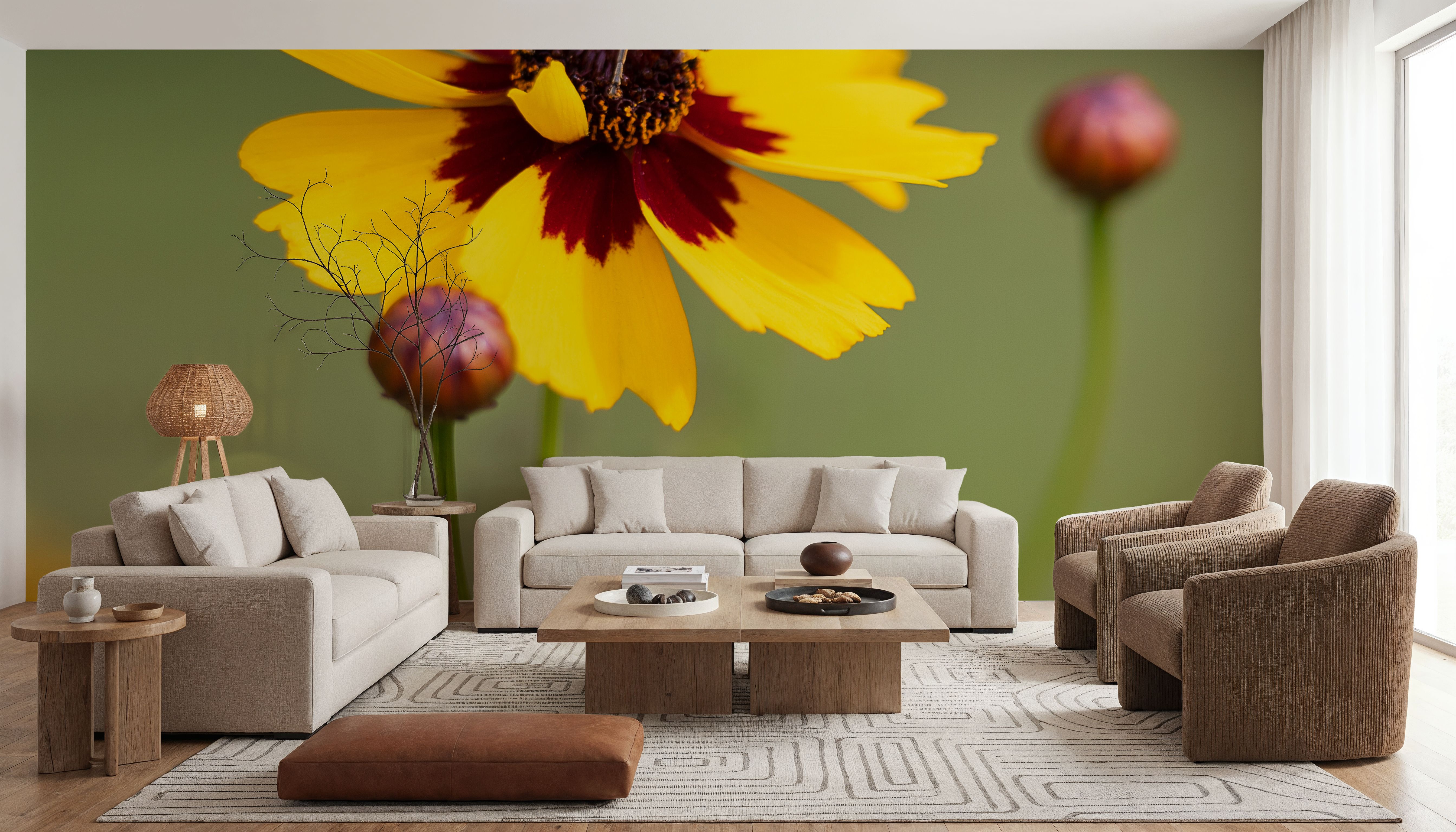 Garden Flower and Bee, Wallpaper