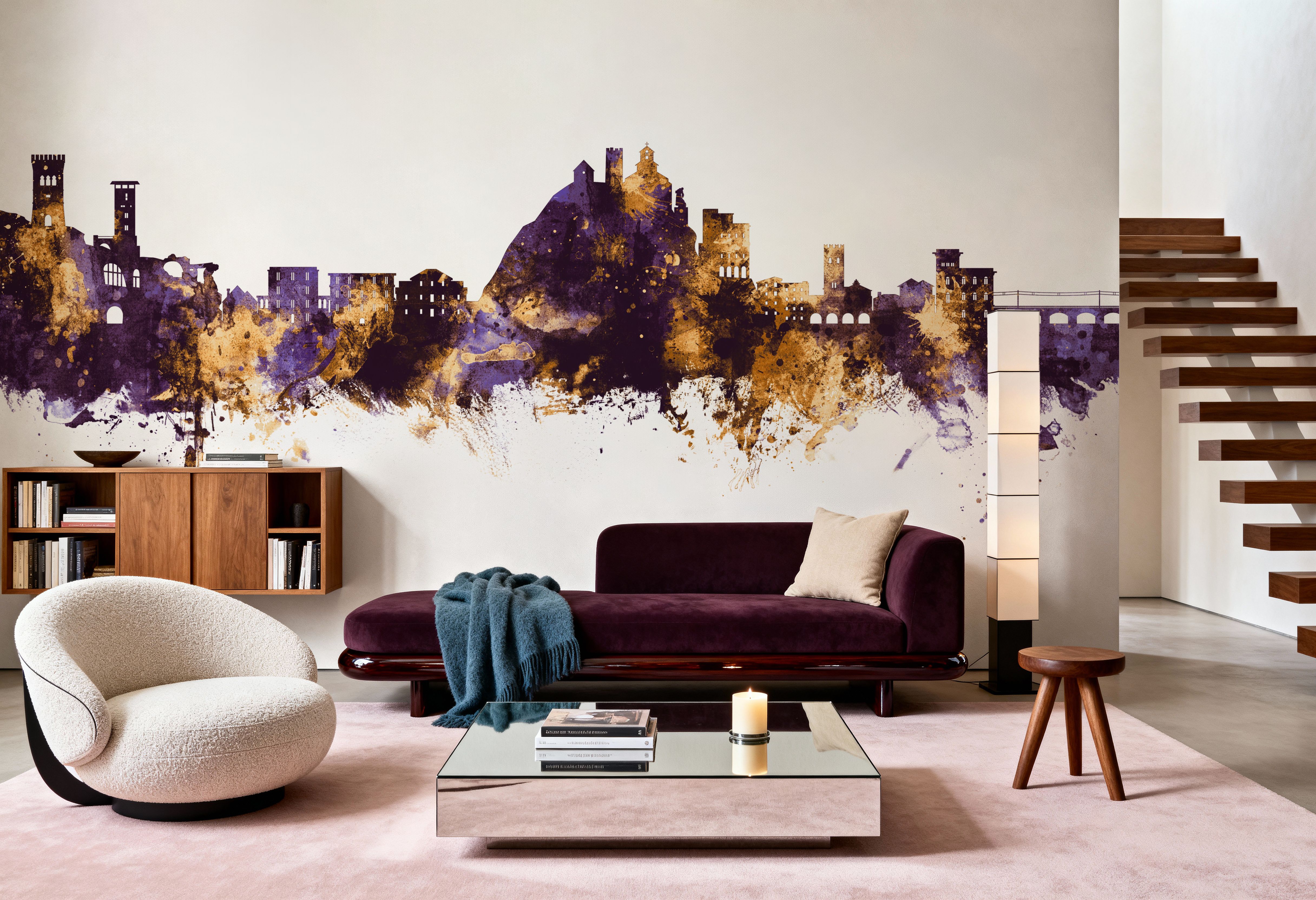 Monterosso al Mare Italy Skyline Purple & Gold