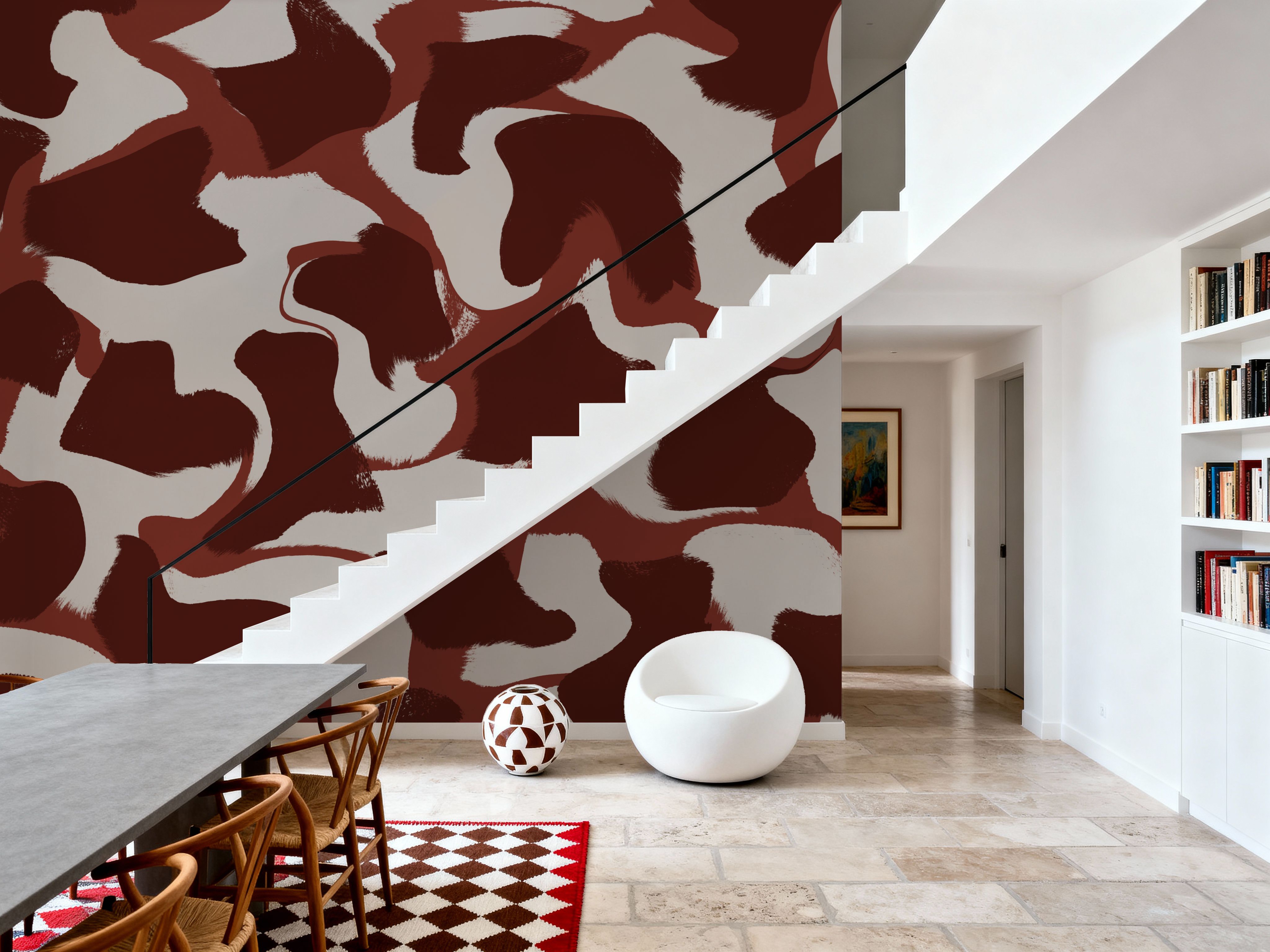 Liquid Beige Brown Strokes