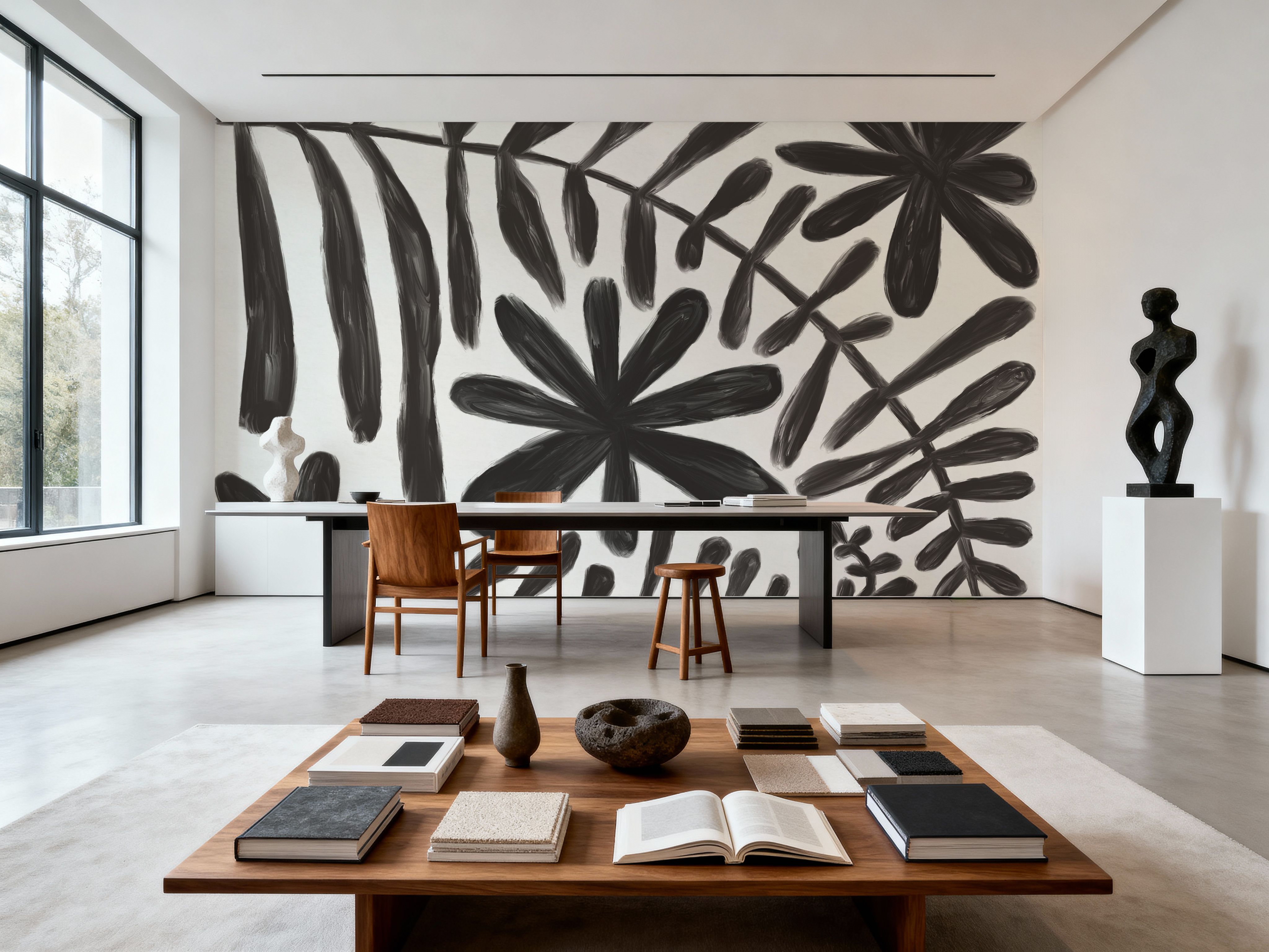 Fern and Flower Black