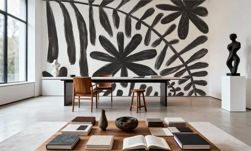 Fern and Flower Black