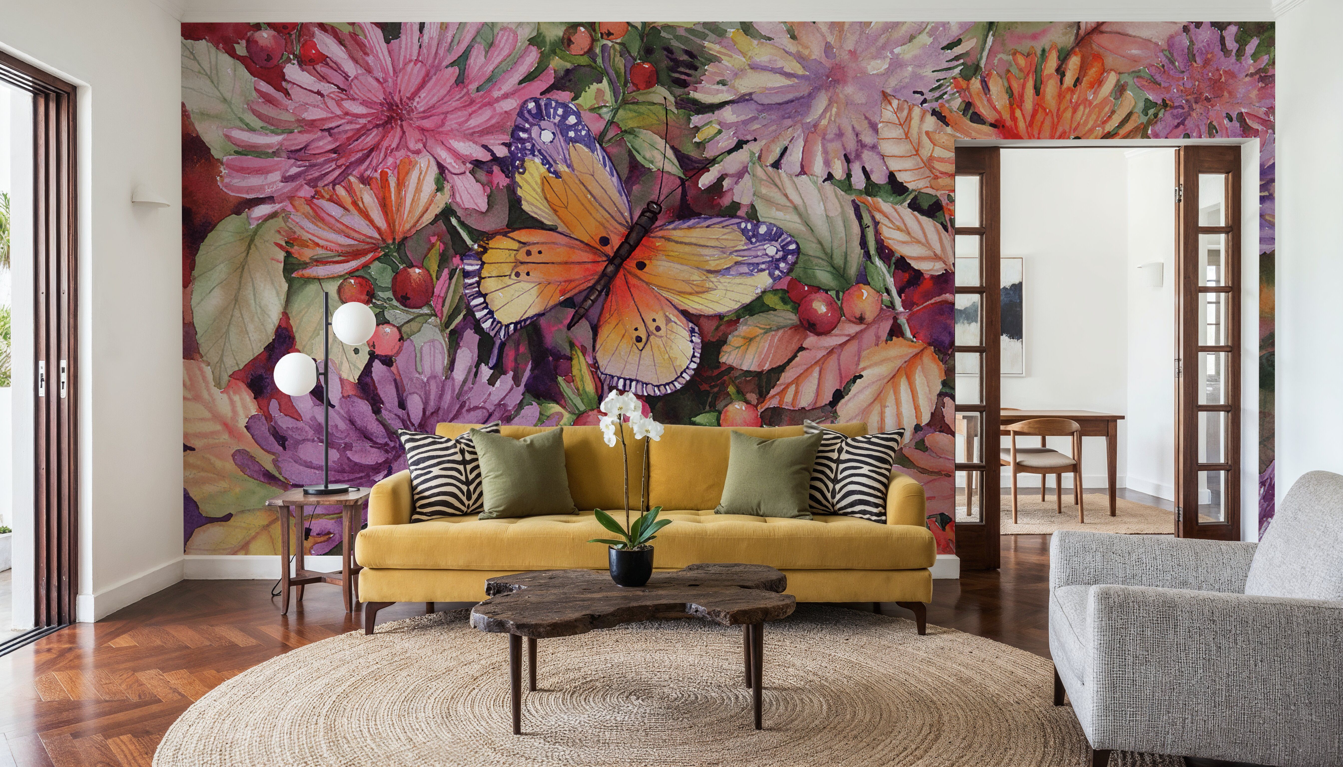 Butterfly and Dahlia