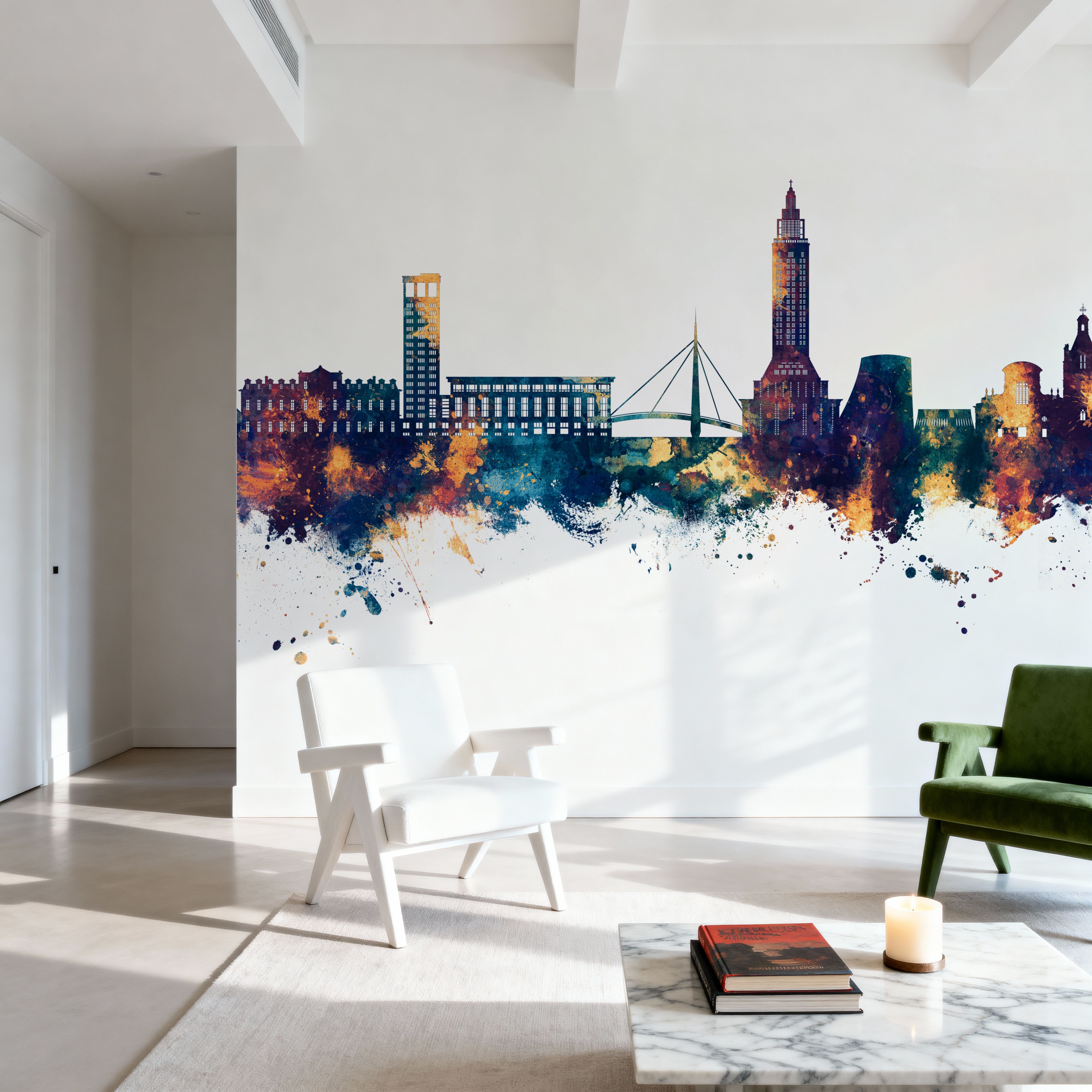 Le Havre France Skyline Blue & Bronze