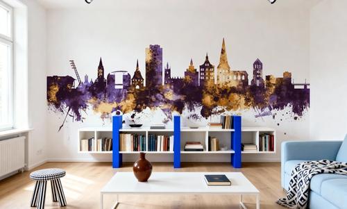 Rostock Germnay Skyline Purple & Gold
