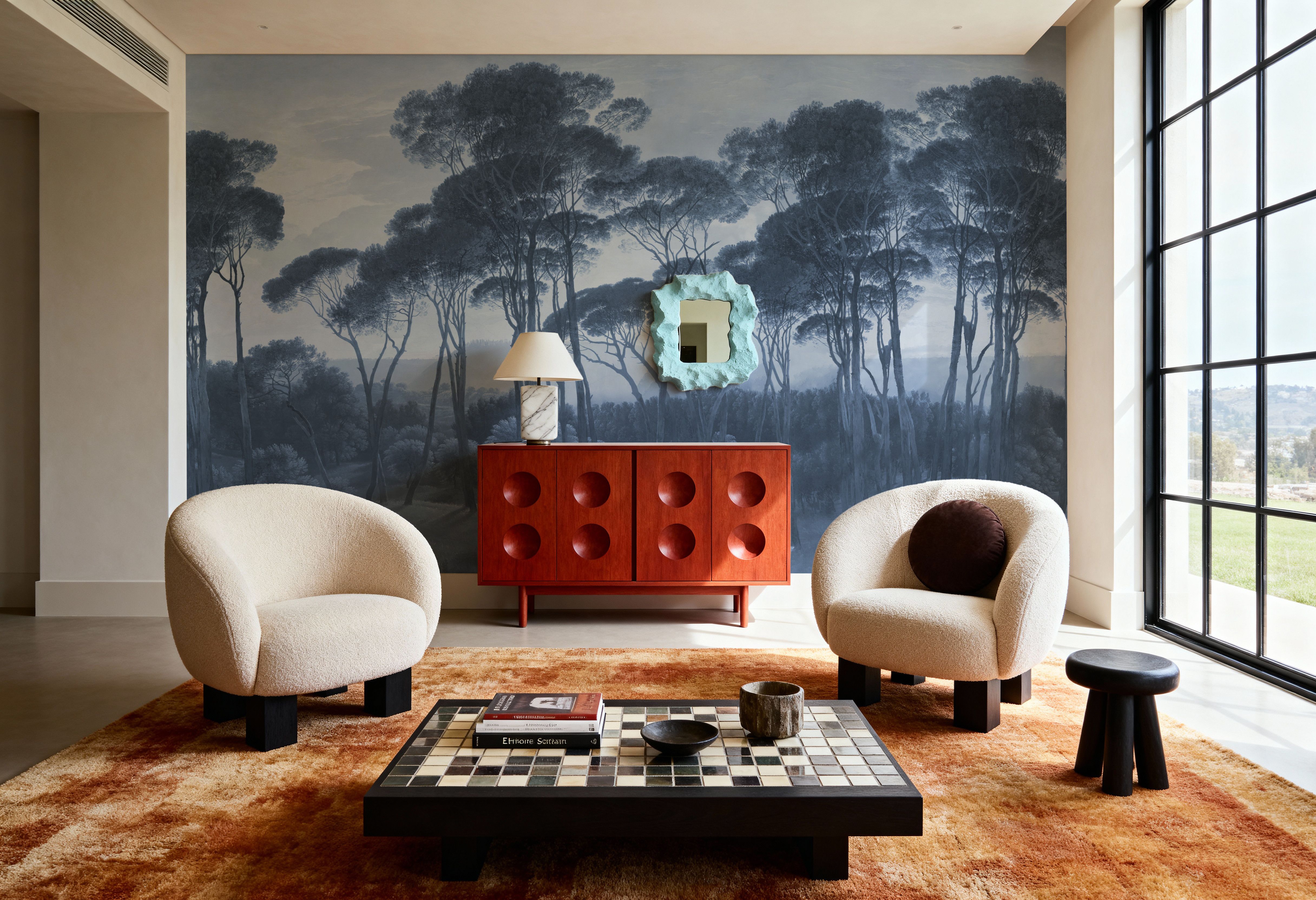 Mediterranean Pine Landscape, Blues