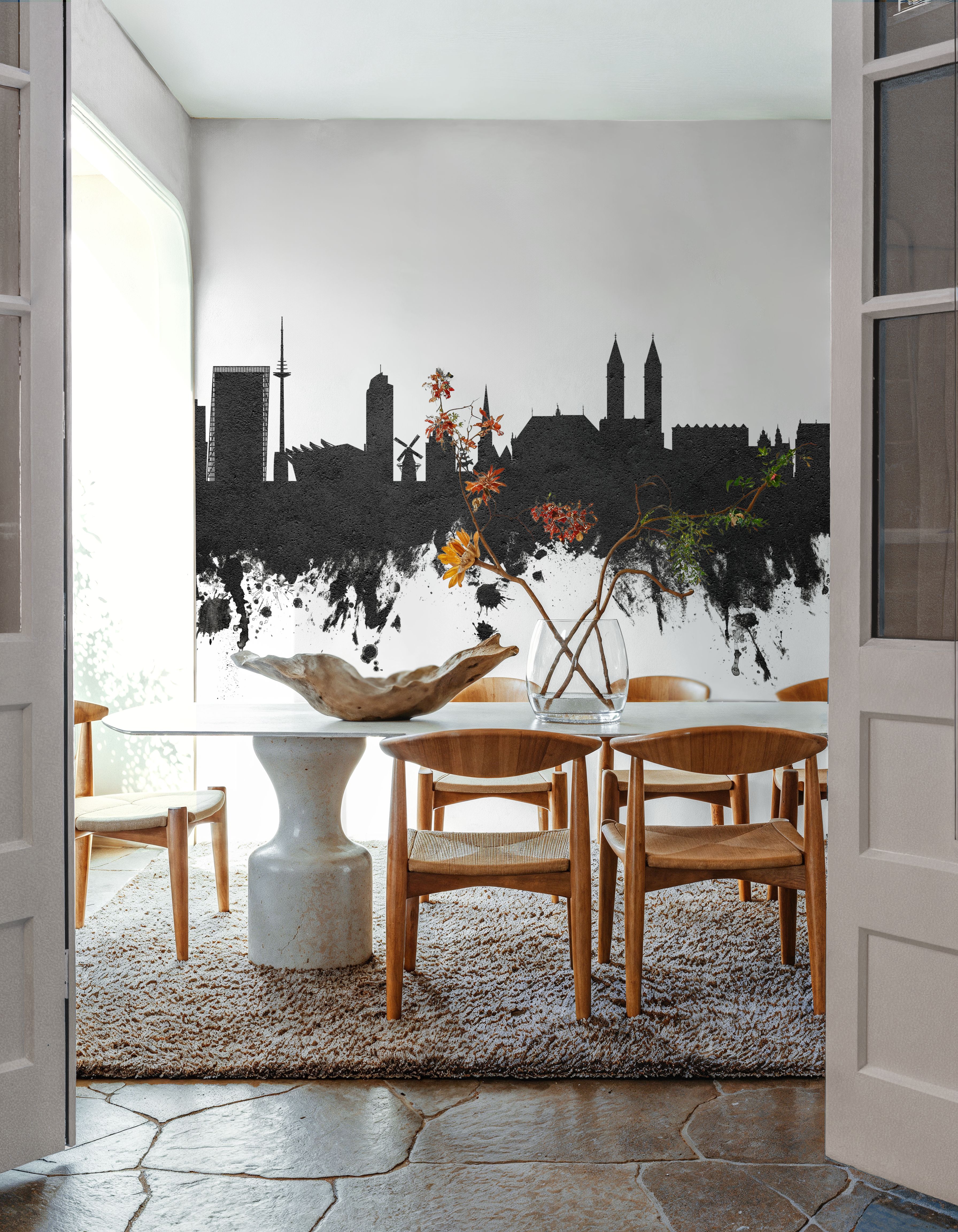 Bremen Germany Skyline Black & White