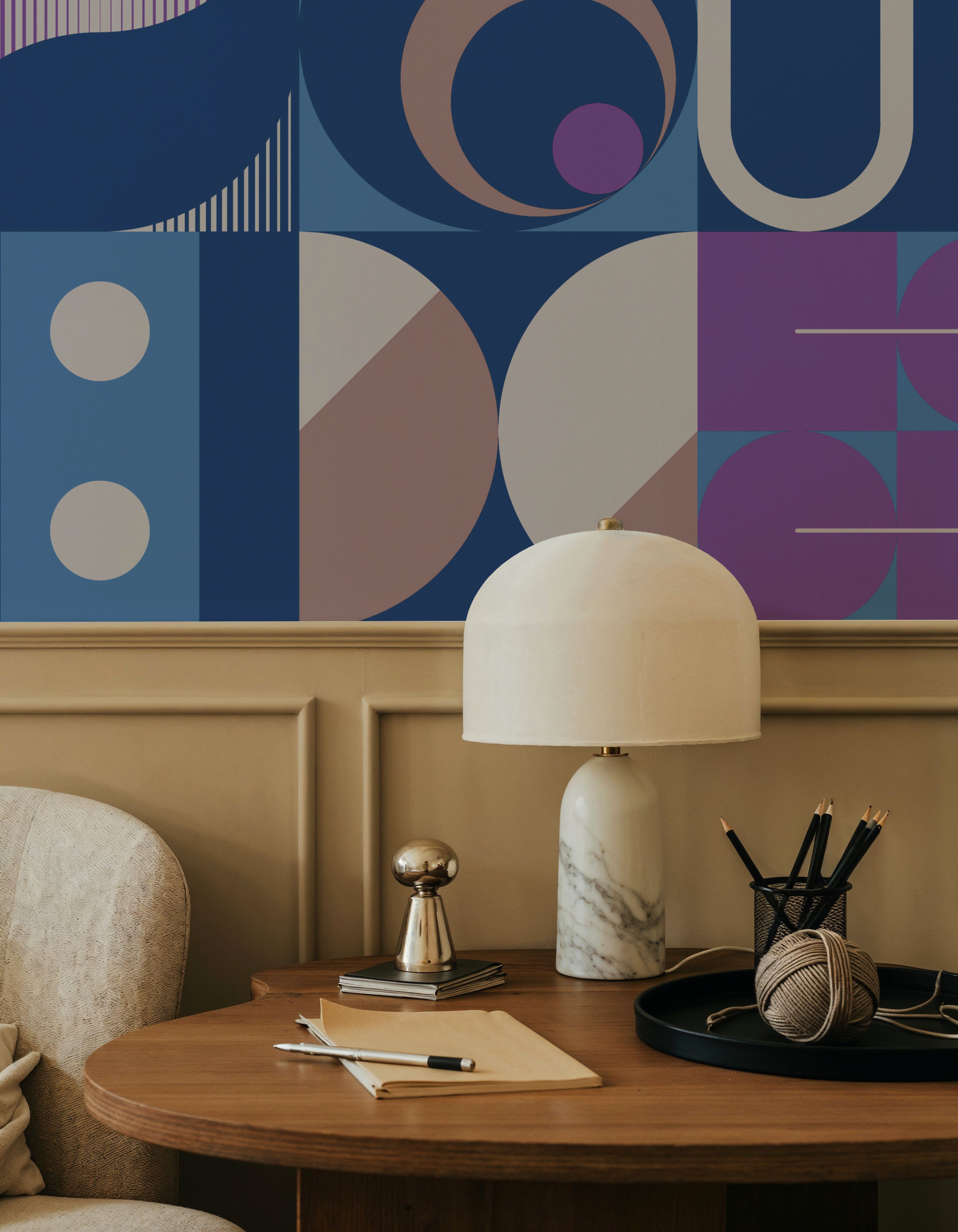 Bauhaus Geometric, Blue