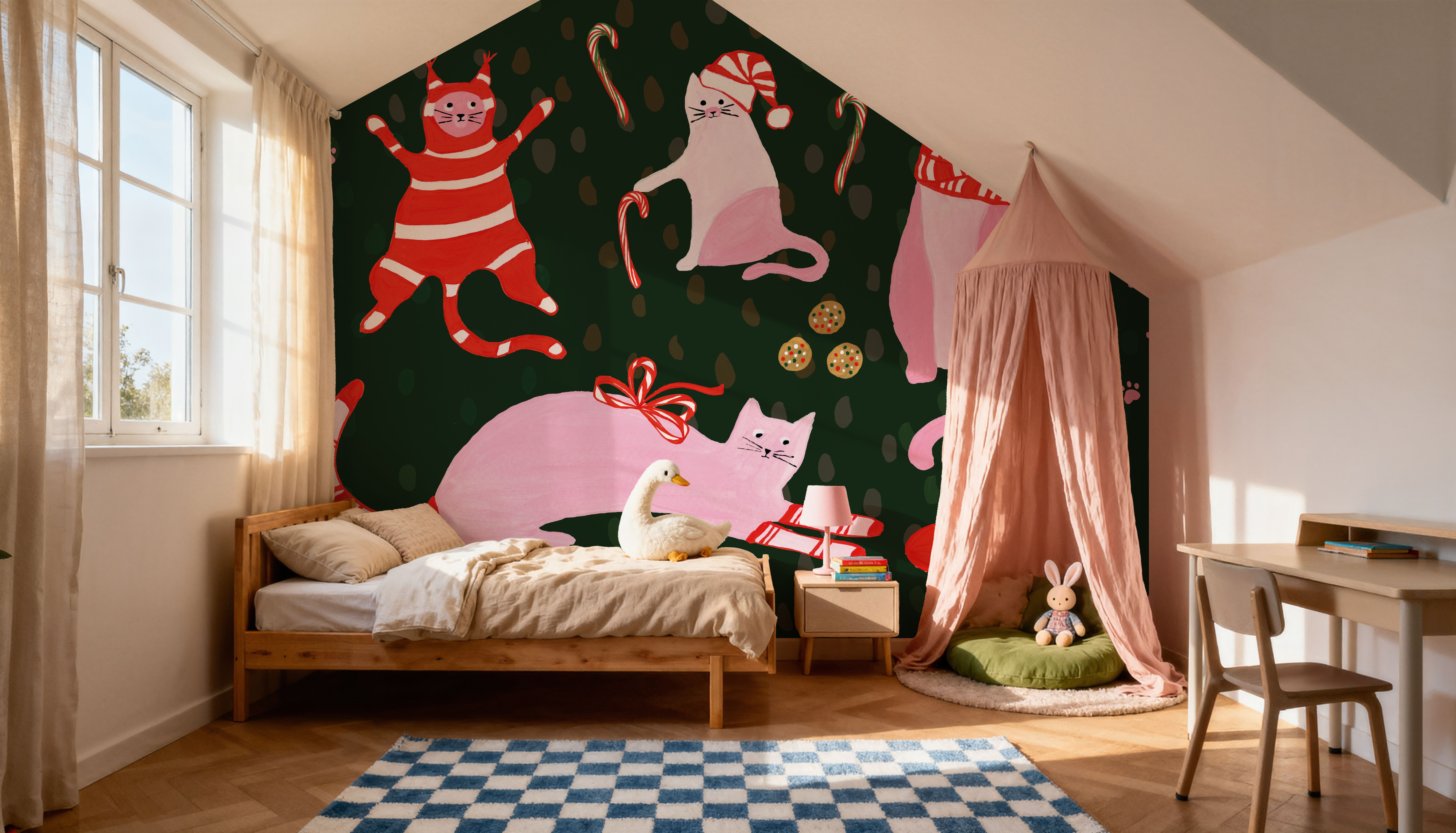 Mischief Kitty Christmas I, Wallpaper