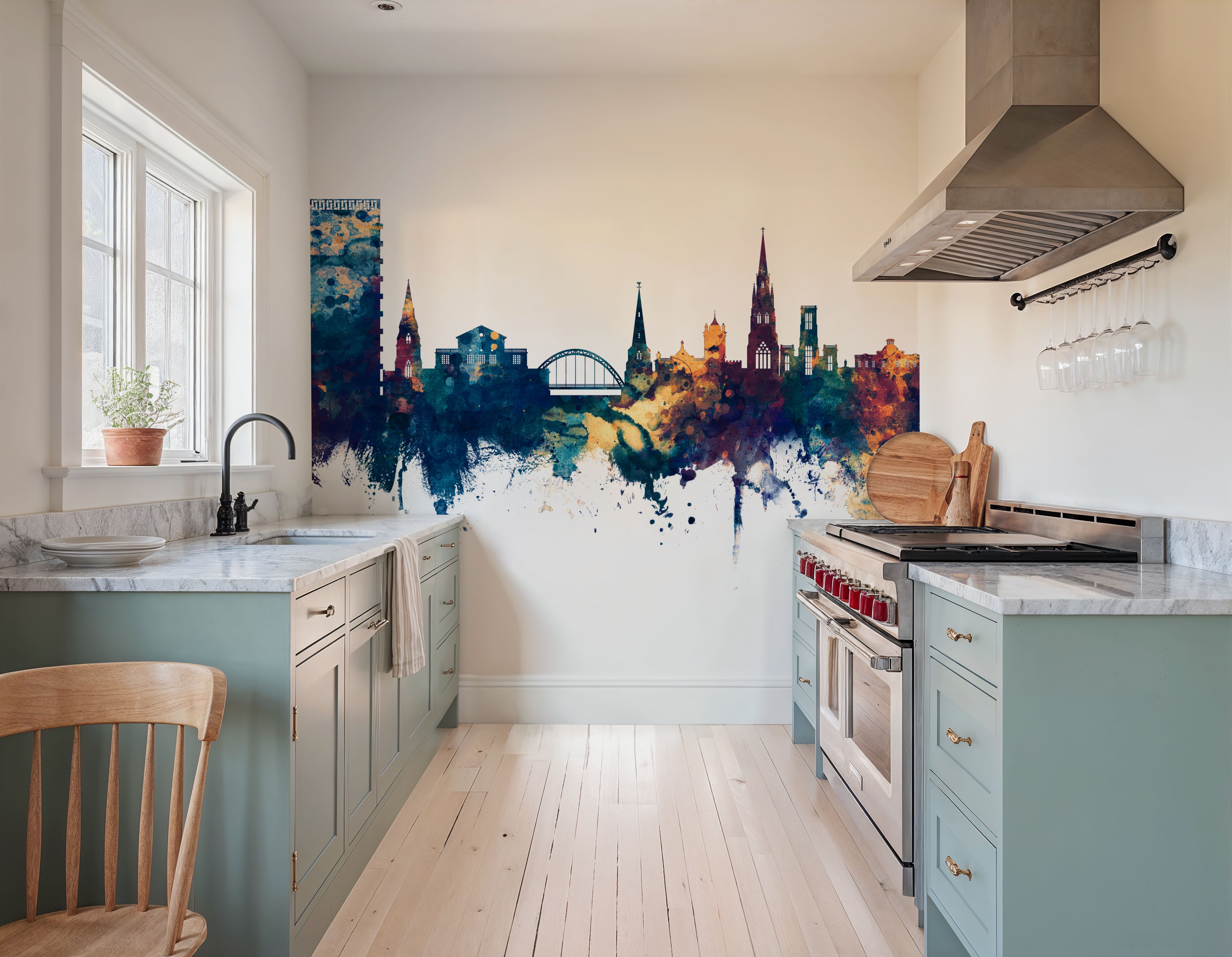 Cheltenham England Skyline Blue& Bronze