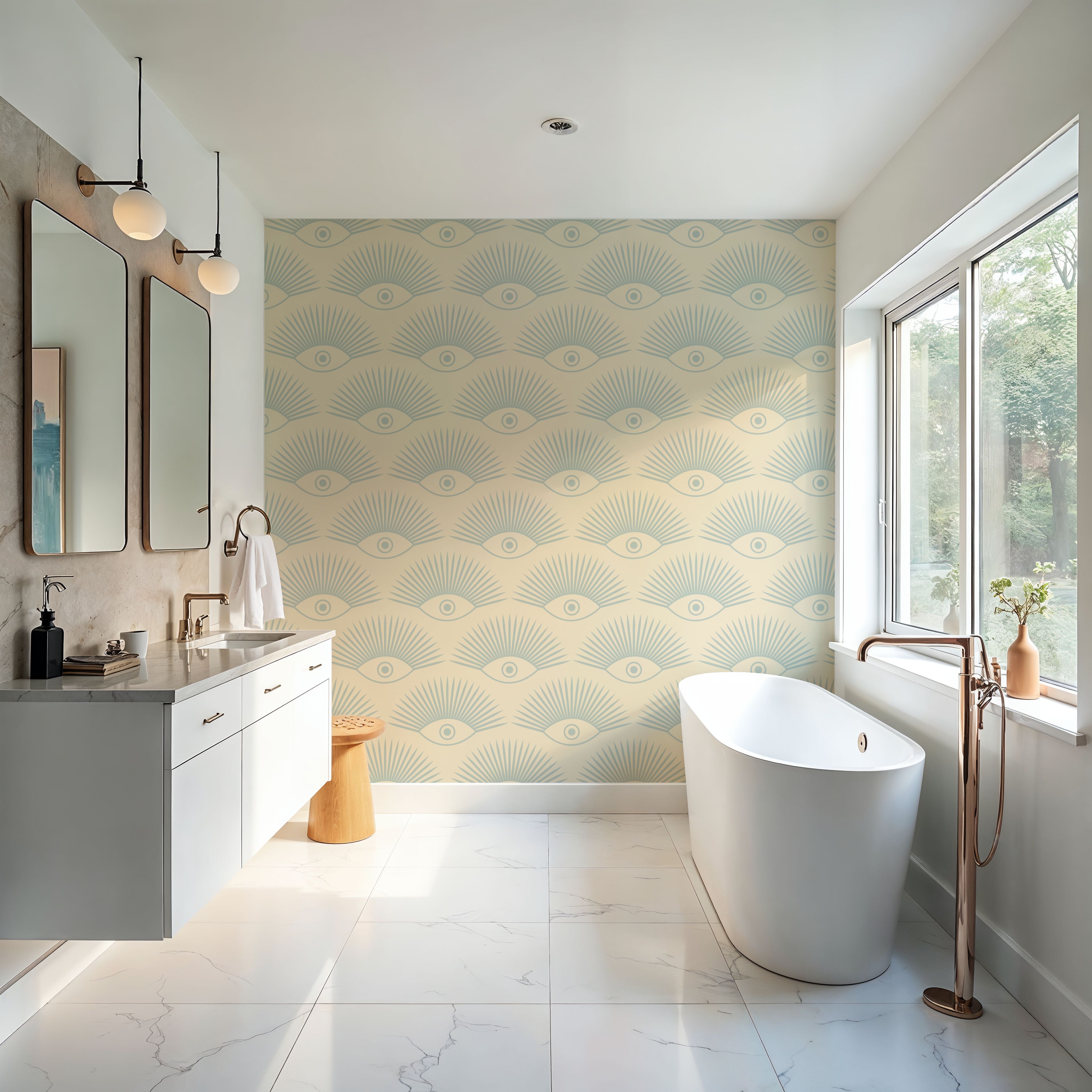 Art Deco Eye, Sky Blue