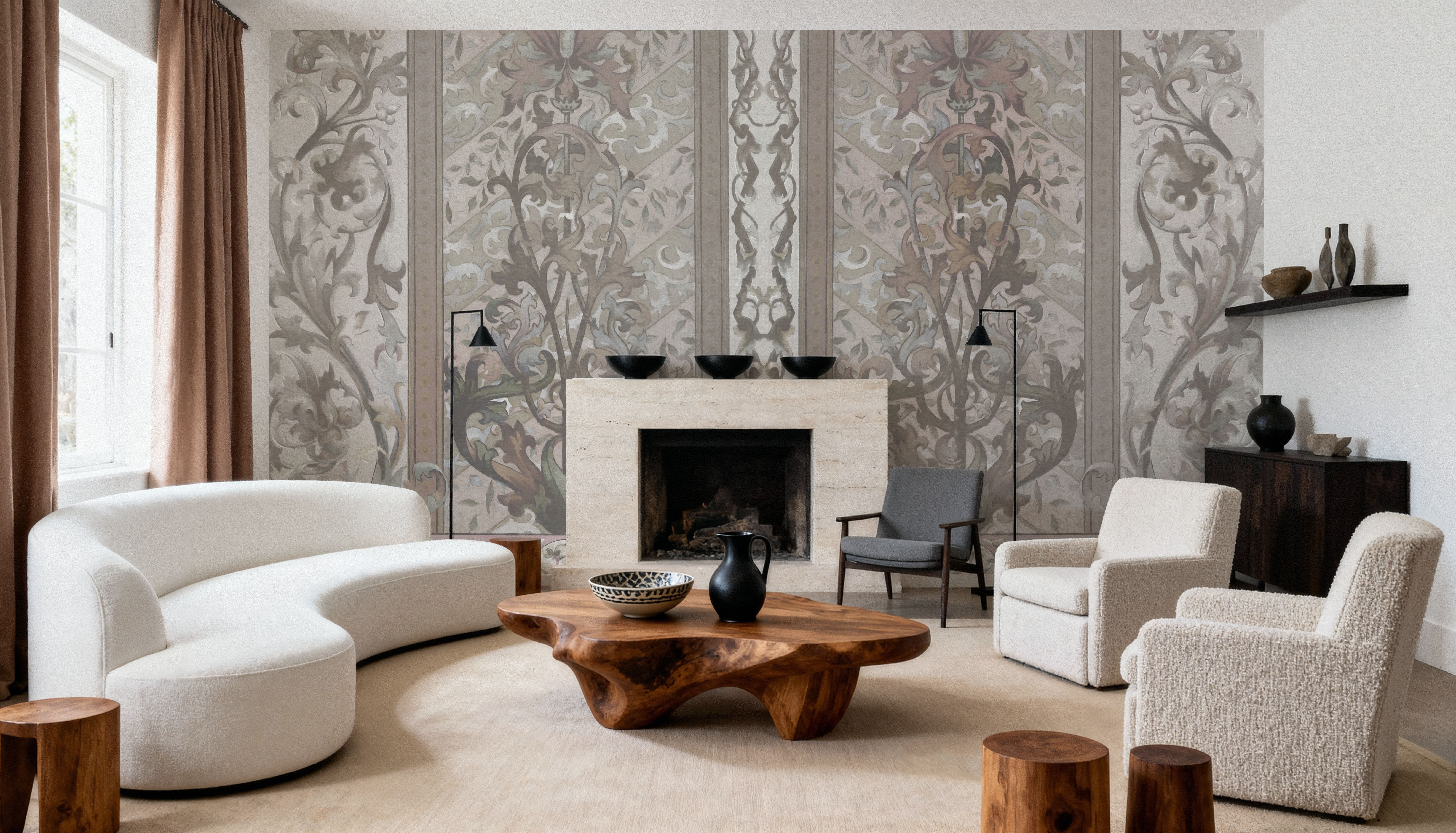 Plant Fantasy Ornament, Beige