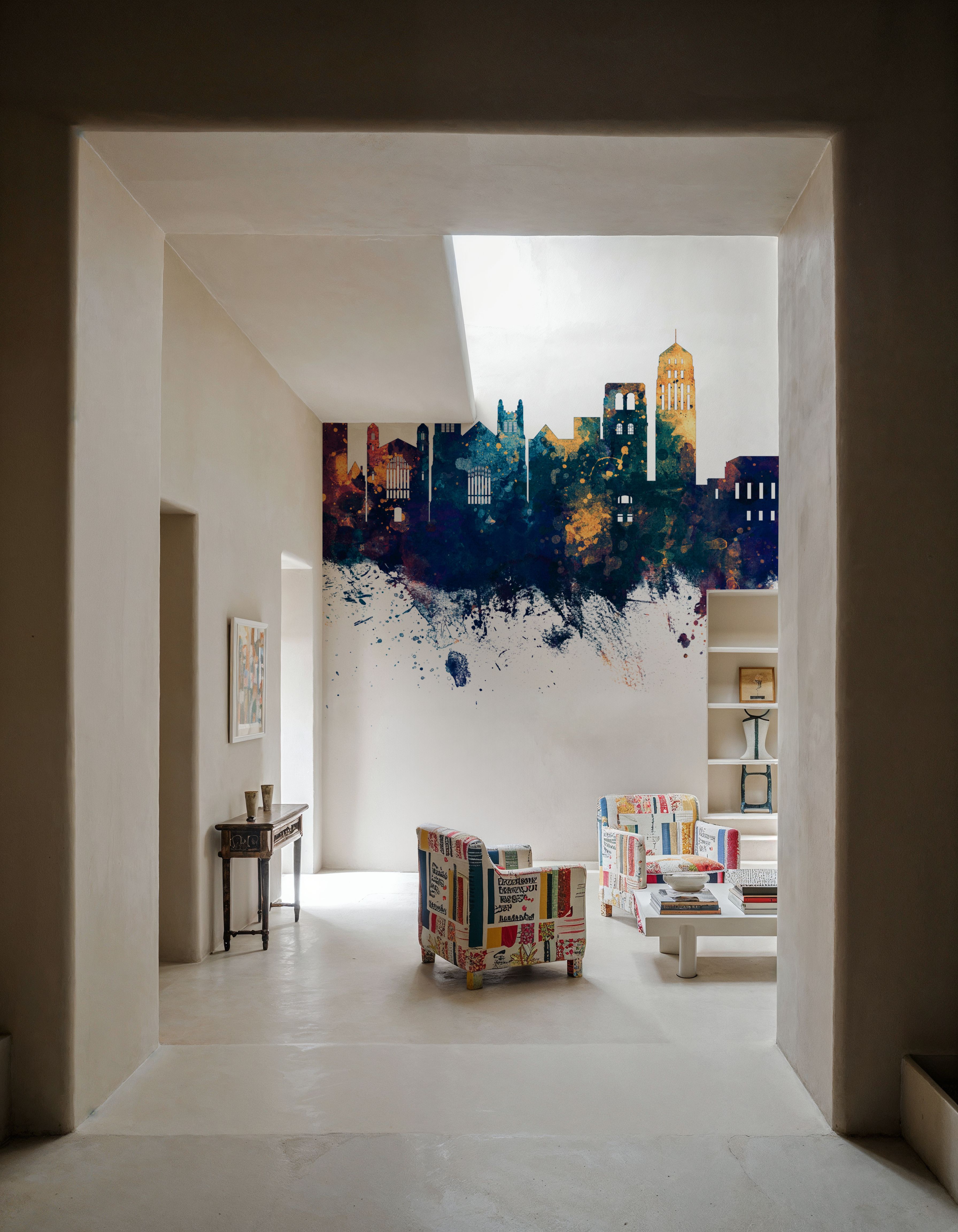 Ann Arbor Michigan Skyline Blue & Bronze