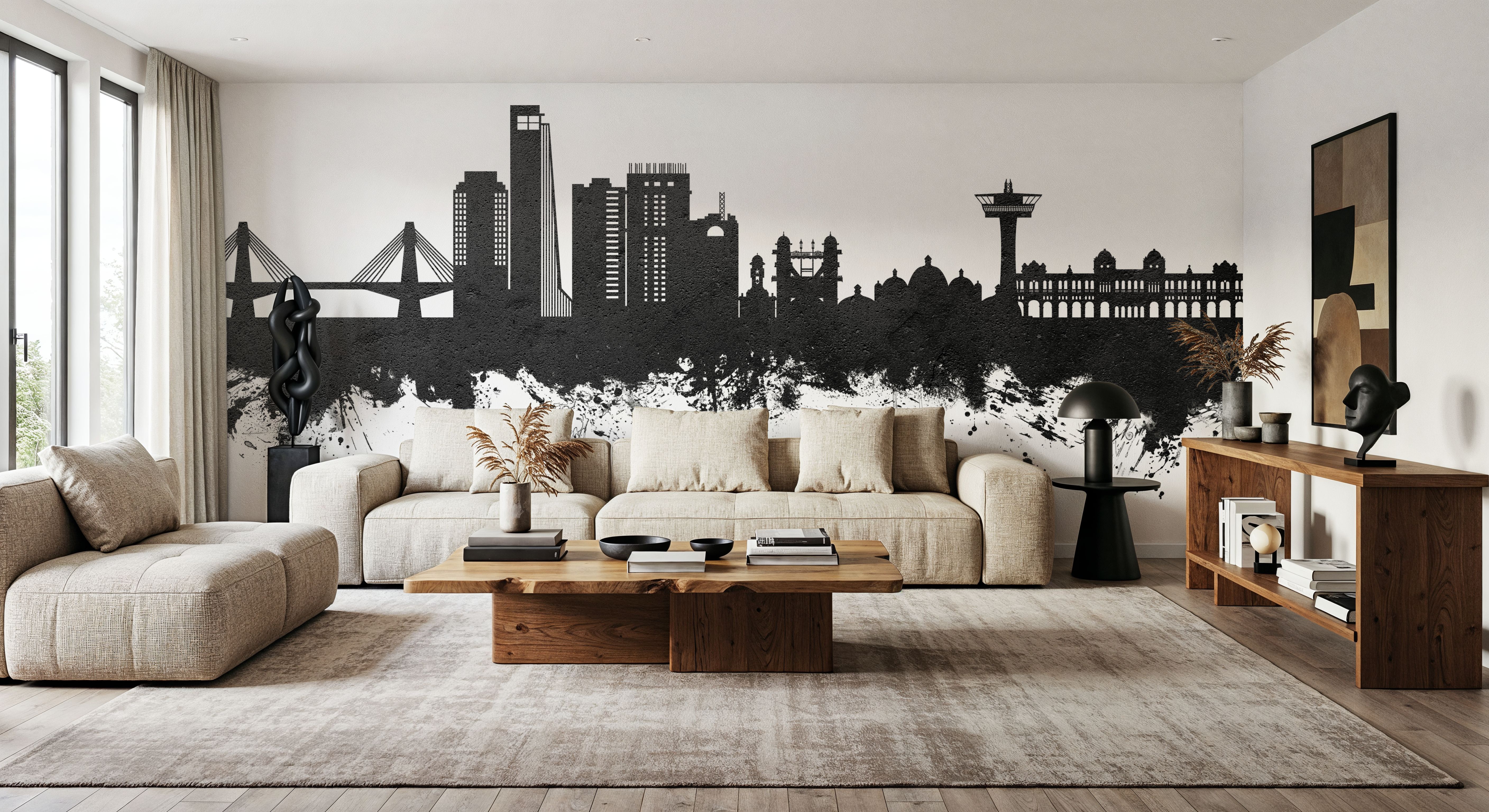 Chattogram Bangladesh Skyline Black & White